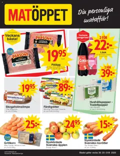 Matöppet - erbjudanden - Förhandsvisning av reklamblad från butik Matöppet aktuell från 25.08.2025