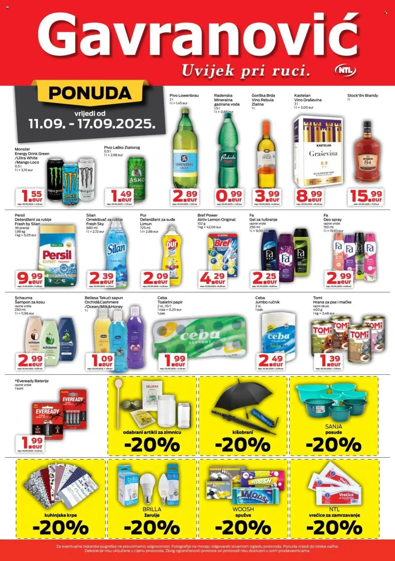 Gavranović katalog | vrijedi od 11.09.2025 | Stranica: 4 | Proizvodi: Šampon, Pivo, Toaletni papir, Žarulje