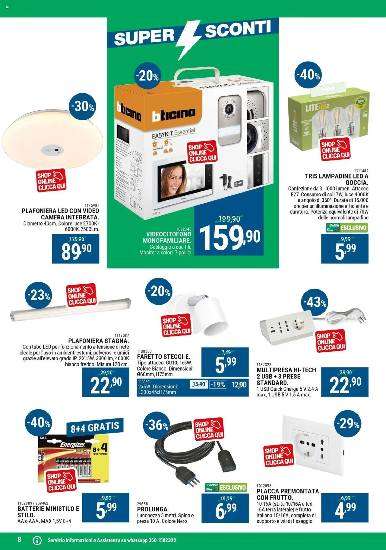 Volantino CFadda del 02.10.2025 | Pagina: 8 | Prodotti: Monitor, Faretto, Tubo, Batterie