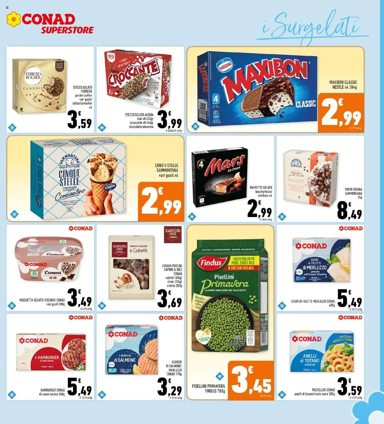 Volantino Conad del 13.08.2025 | Pagina: 15 | Prodotti: Salmone, Merluzzo, Nocciole, Hamburger