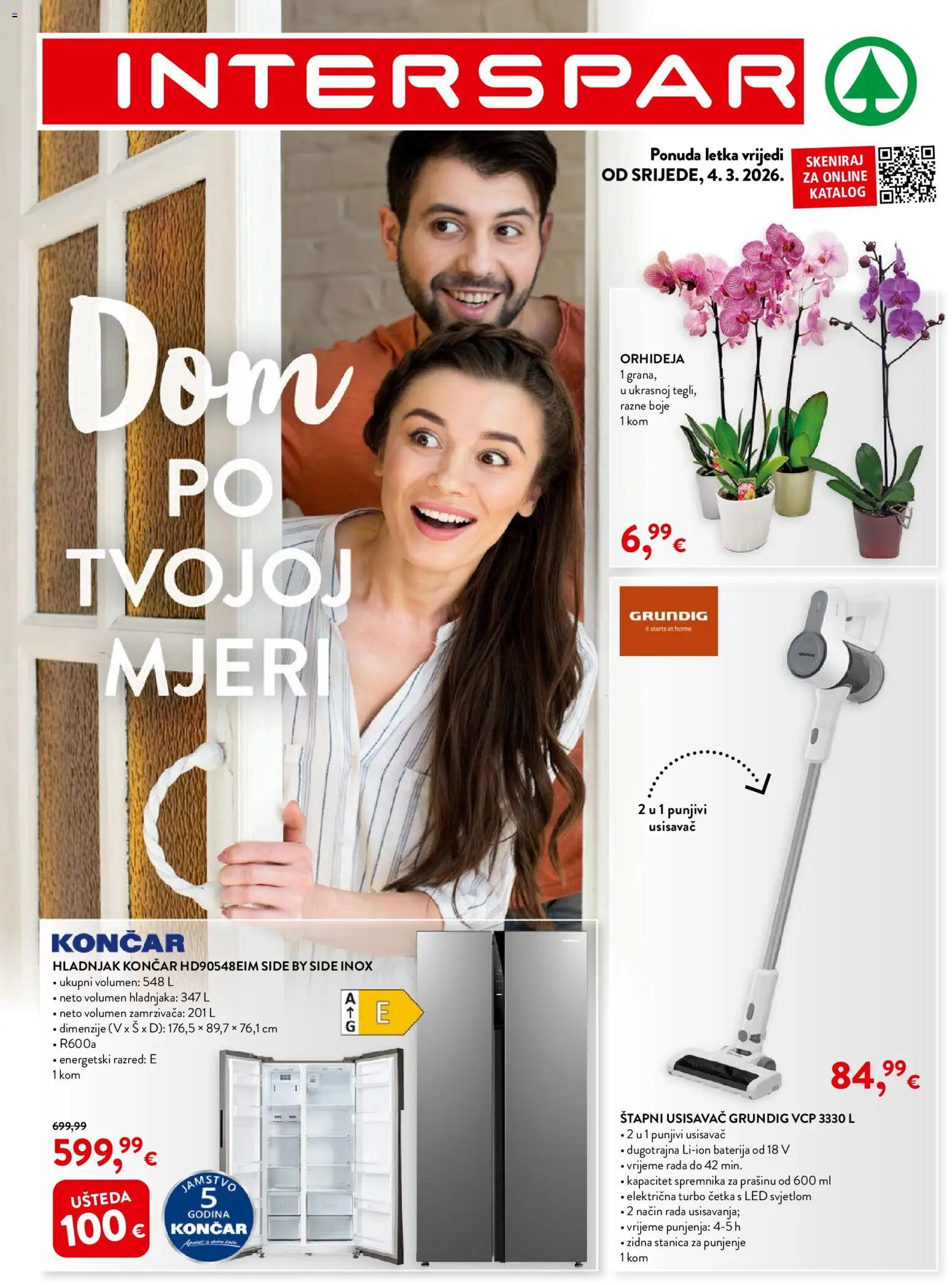 Interspar katalog | vrijedi od 04.03.2026 | Stranica: 1 | Proizvodi: Usisavač, Baterija, Četka, Hladnjak