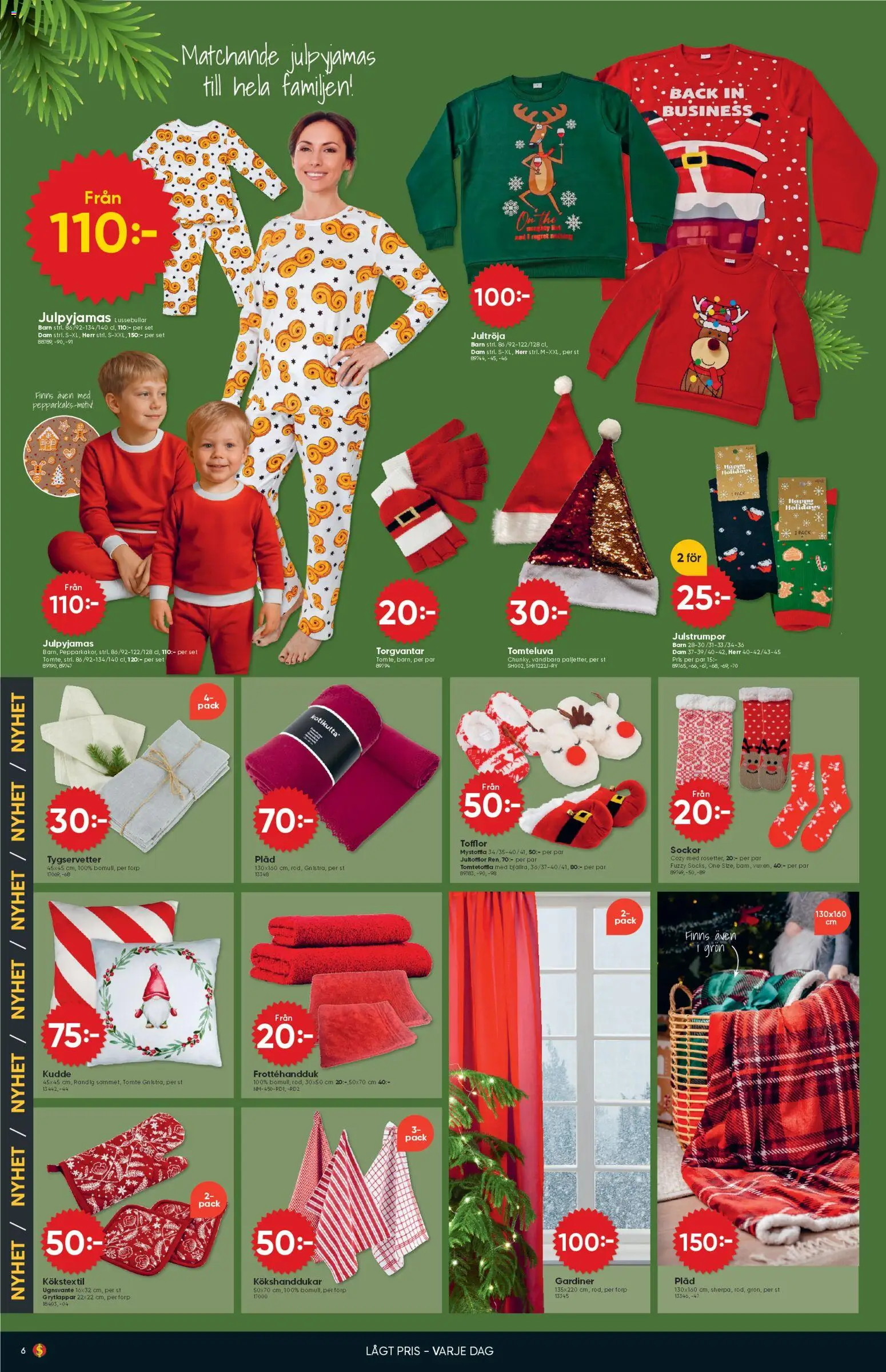 Dollar Store reklamblad aktuell från 24.11.2025 | Sida: 6 | Produkter: Pläd, Kudde, Set, Tofflor