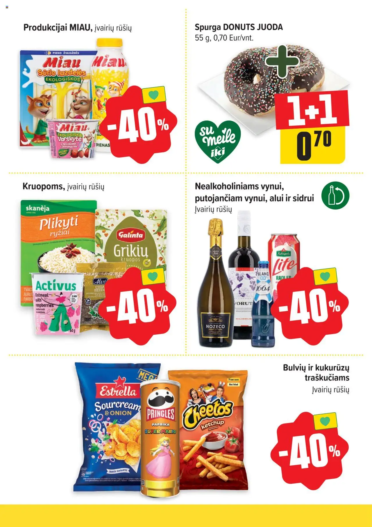 IKI akcijos nuo 15.09.2025 | Puslapis: 4 | Prekių: Paprika, Kruopos, Spurga, Pienas