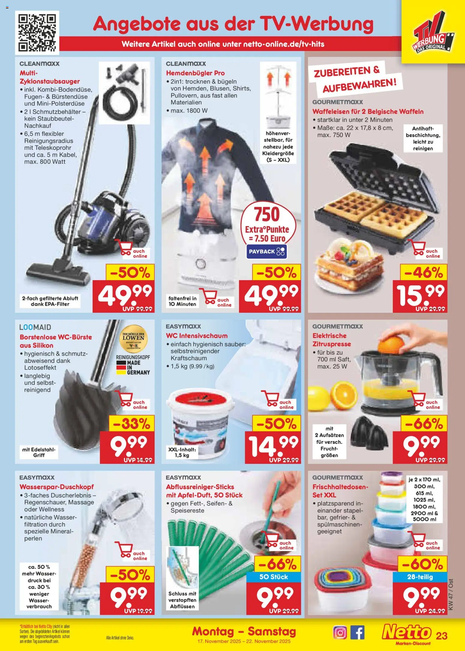 Netto Marken-Discount - Black Friday – gültig ab 17.11.2025 | Seite: 29 | Produkte: Waffeln, Wasser, Waffeleisen