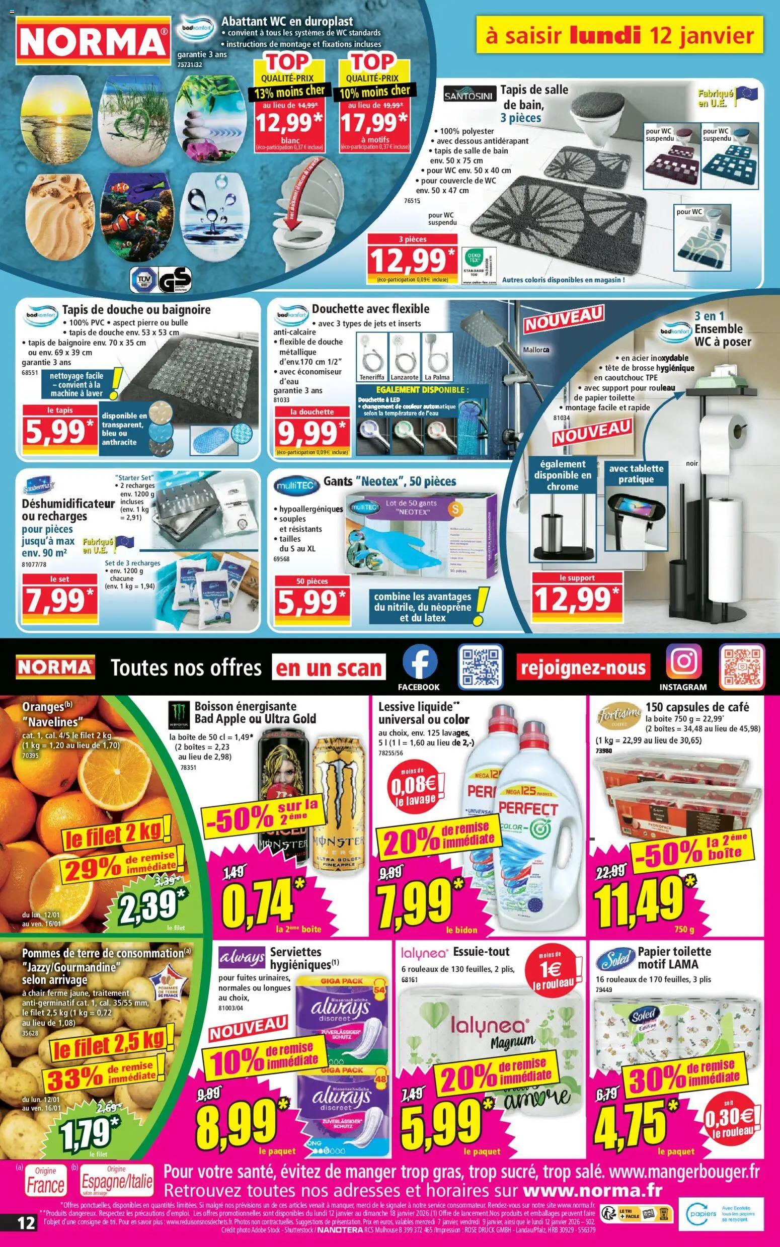 {H1} | Page: 12 | Produits: Papier toilette, Lessive Liquide, Tapis, Pommes de terre