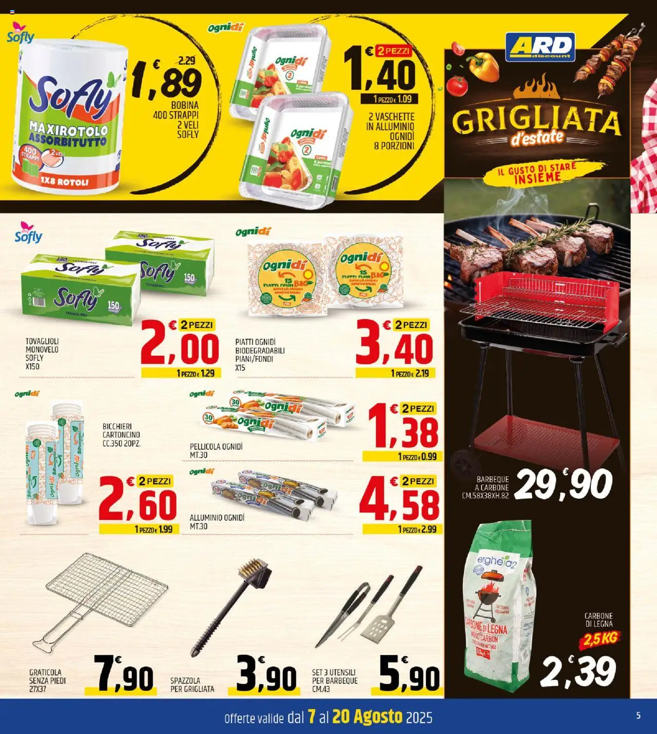 Volantino ARD Discount del 07.08.2025 | Pagina: 5 | Prodotti: Spazzola, Pellicola, Alluminio, Vaschette