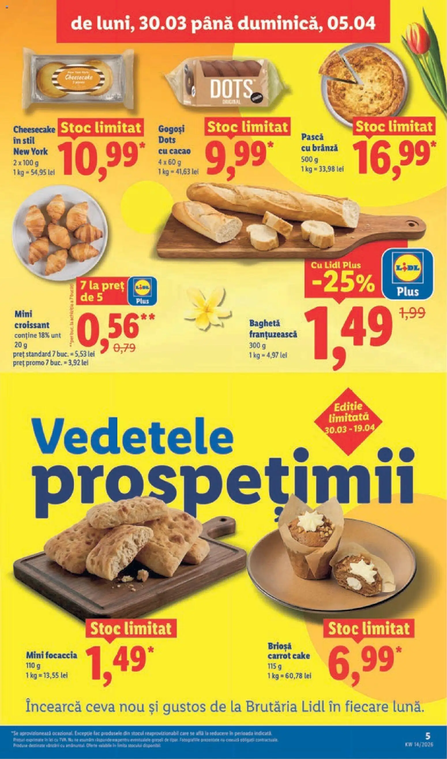 Noul catalog Lidl – valabil de la 30.03.2026 | Pagină: 5 | Produse: Unt, Brânză, Gogoși, Cacao