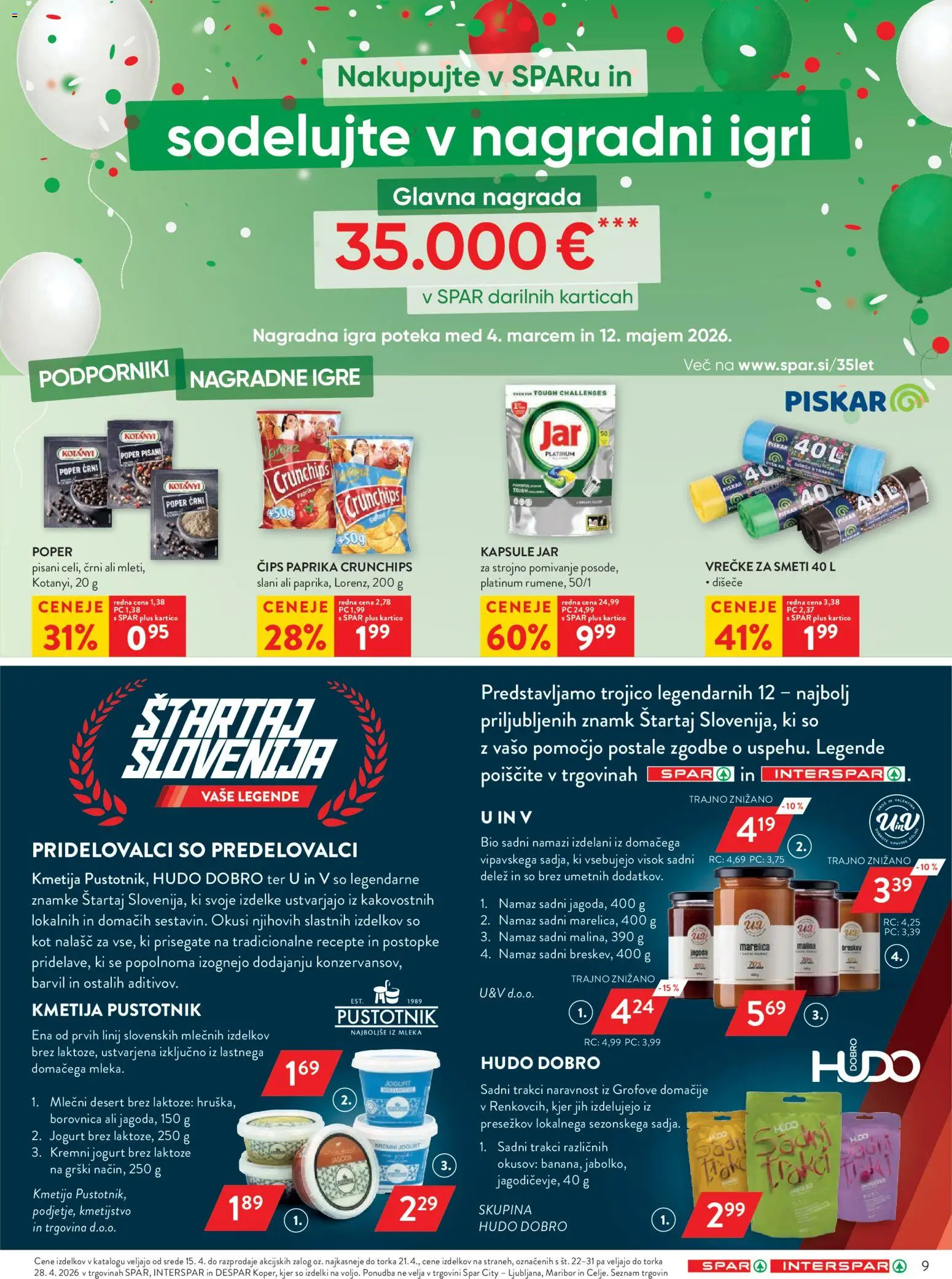 Novi Spar katalog ponudbe – veljaven od 15.04.2026 | Stran: 9