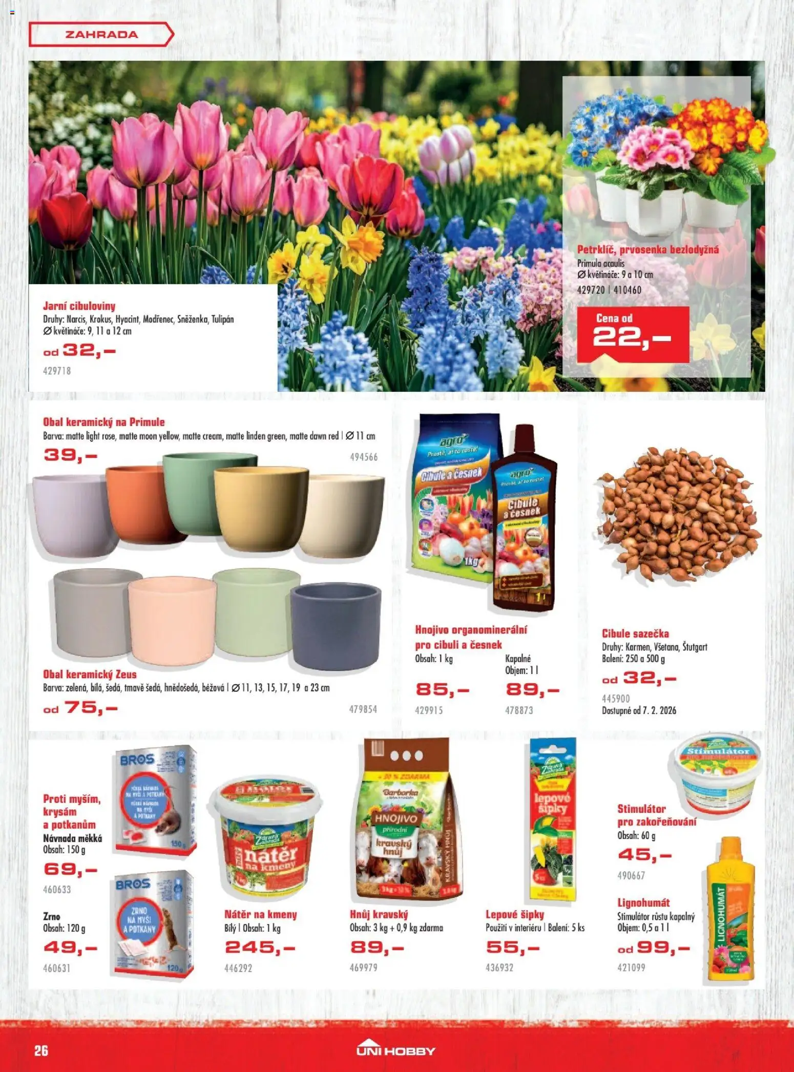 Uni Hobby leták od 29.01.2026 | Strana: 26 | Produkty: Zahrada, Šipky, Česnek, Cibule