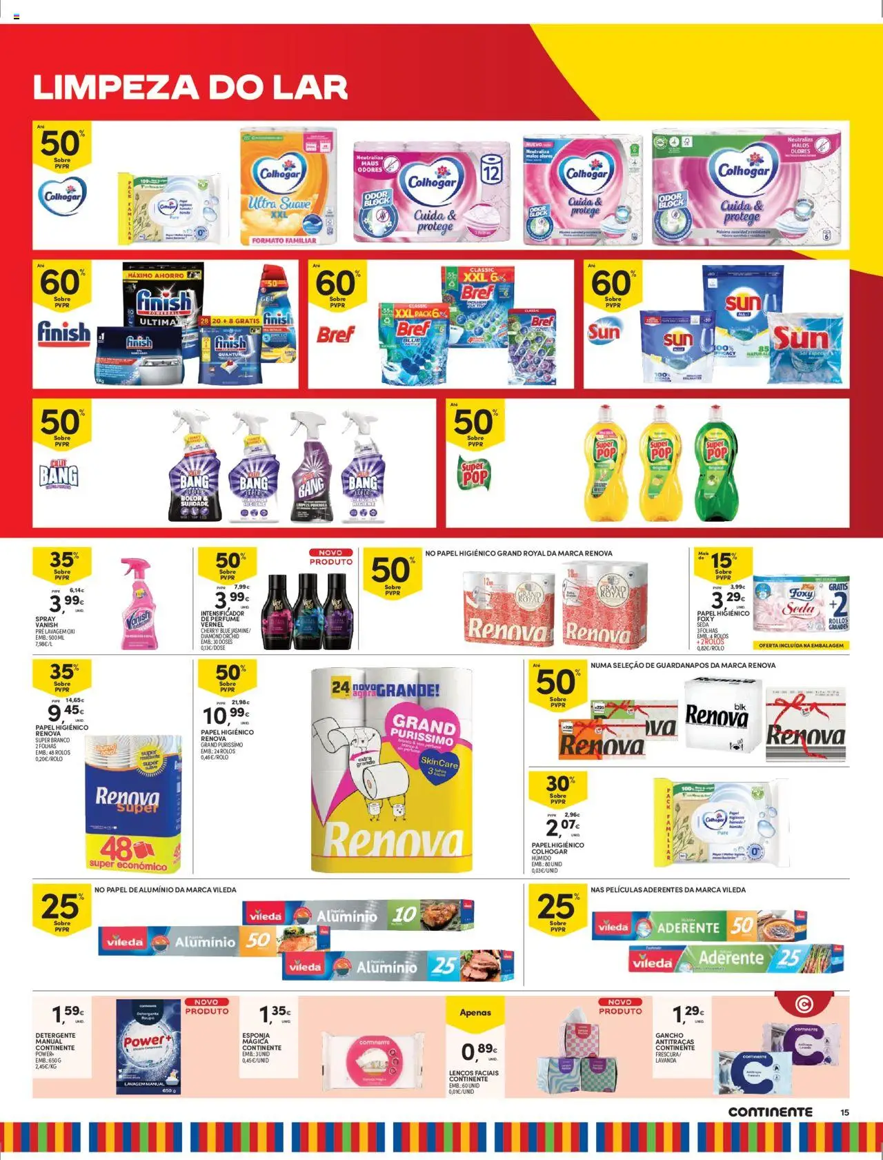 Continente - Madeira: Folheto Semanal │ válido de 14.10.2025 | Página: 15 | Produtos: Papel higiénico, Guardanapos, Esponja, Detergente