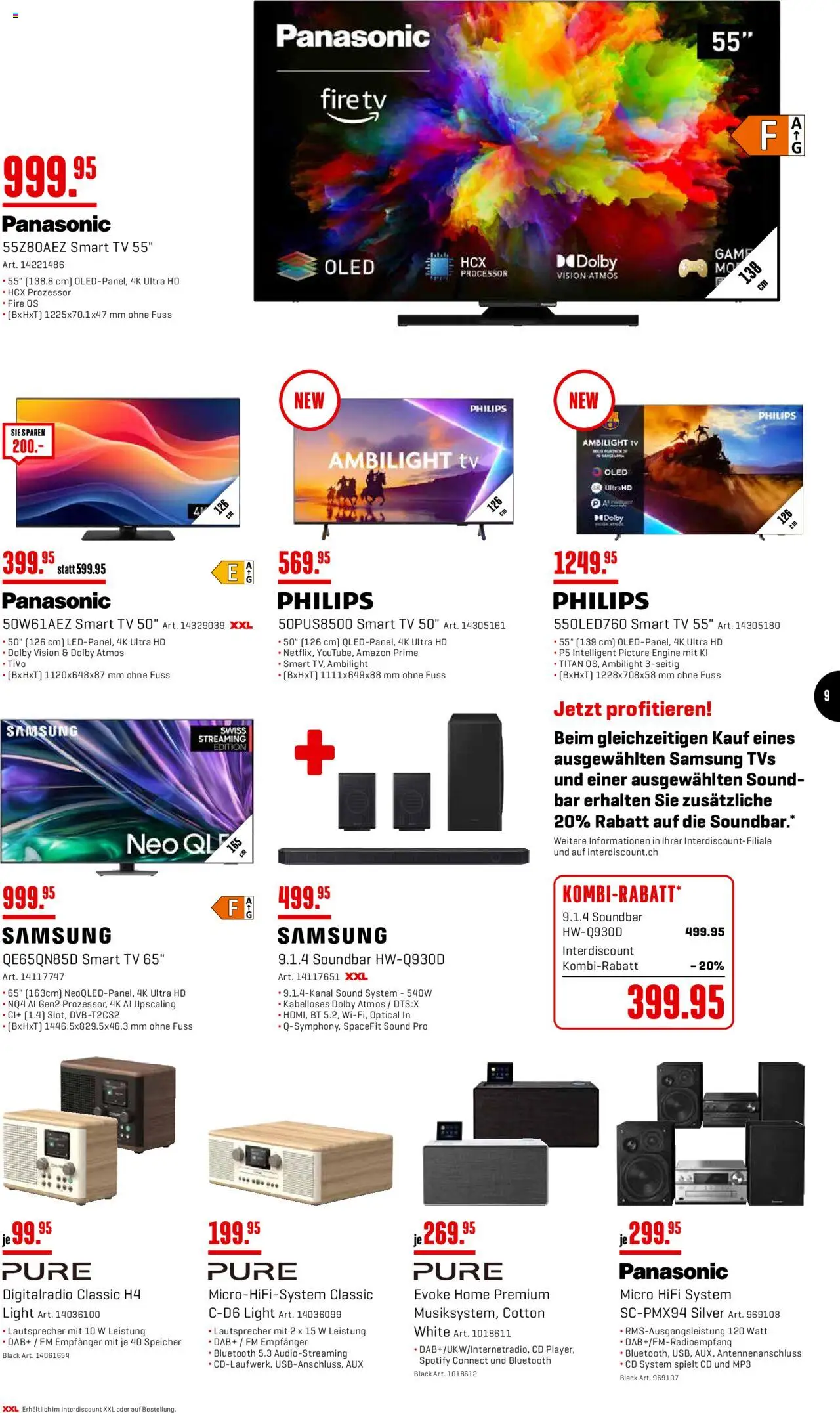 Interdiscount Aktionen Brand Love – gültig ab 08.09.2025 | Seite: 9 | Produkte: Mp3, Hifi, Philips, Panasonic