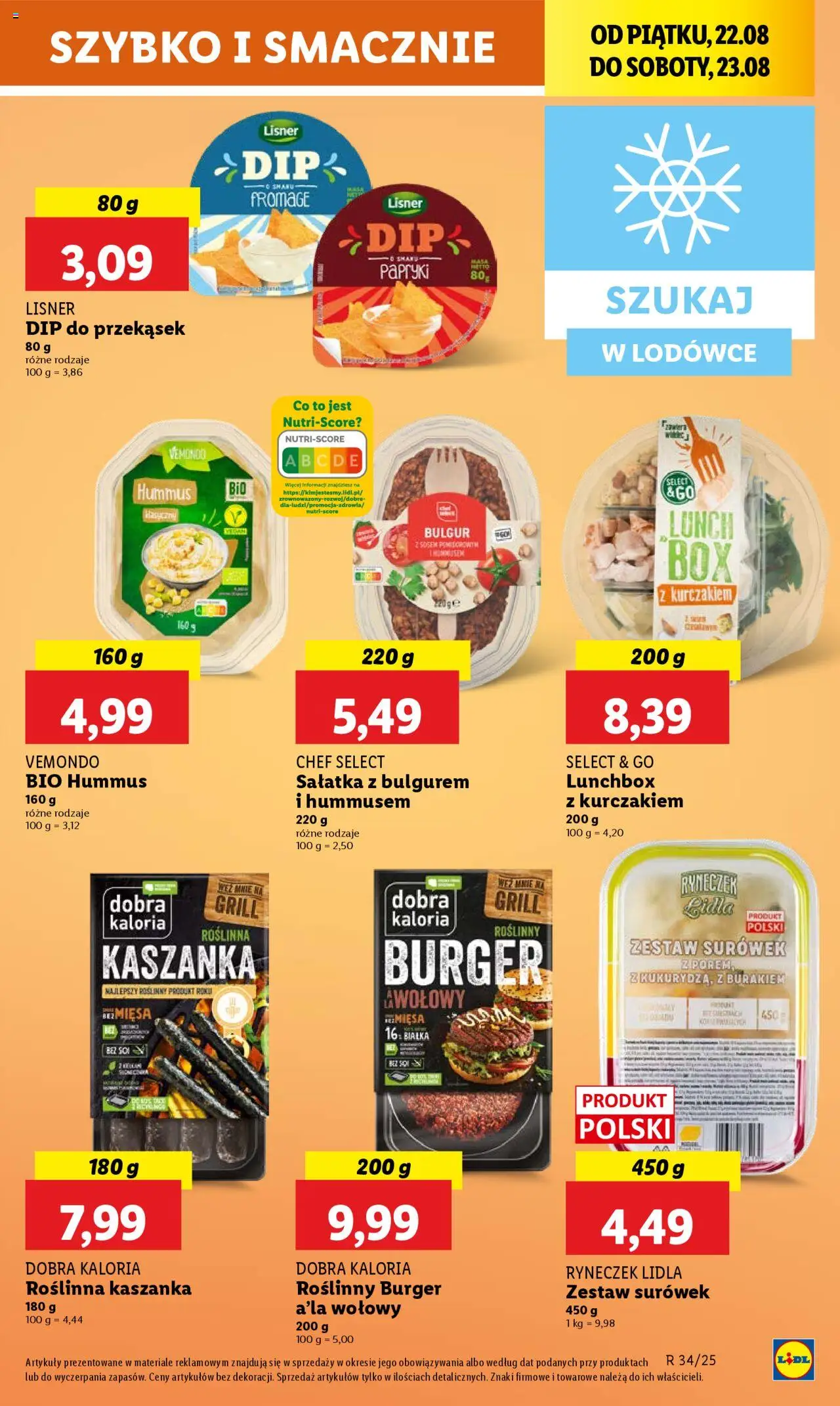 Lidl Gazetka od 21.08.2025 | Strona: 33 | Produkty: Bulgur, Kaszanka, Hummus, Sałatka