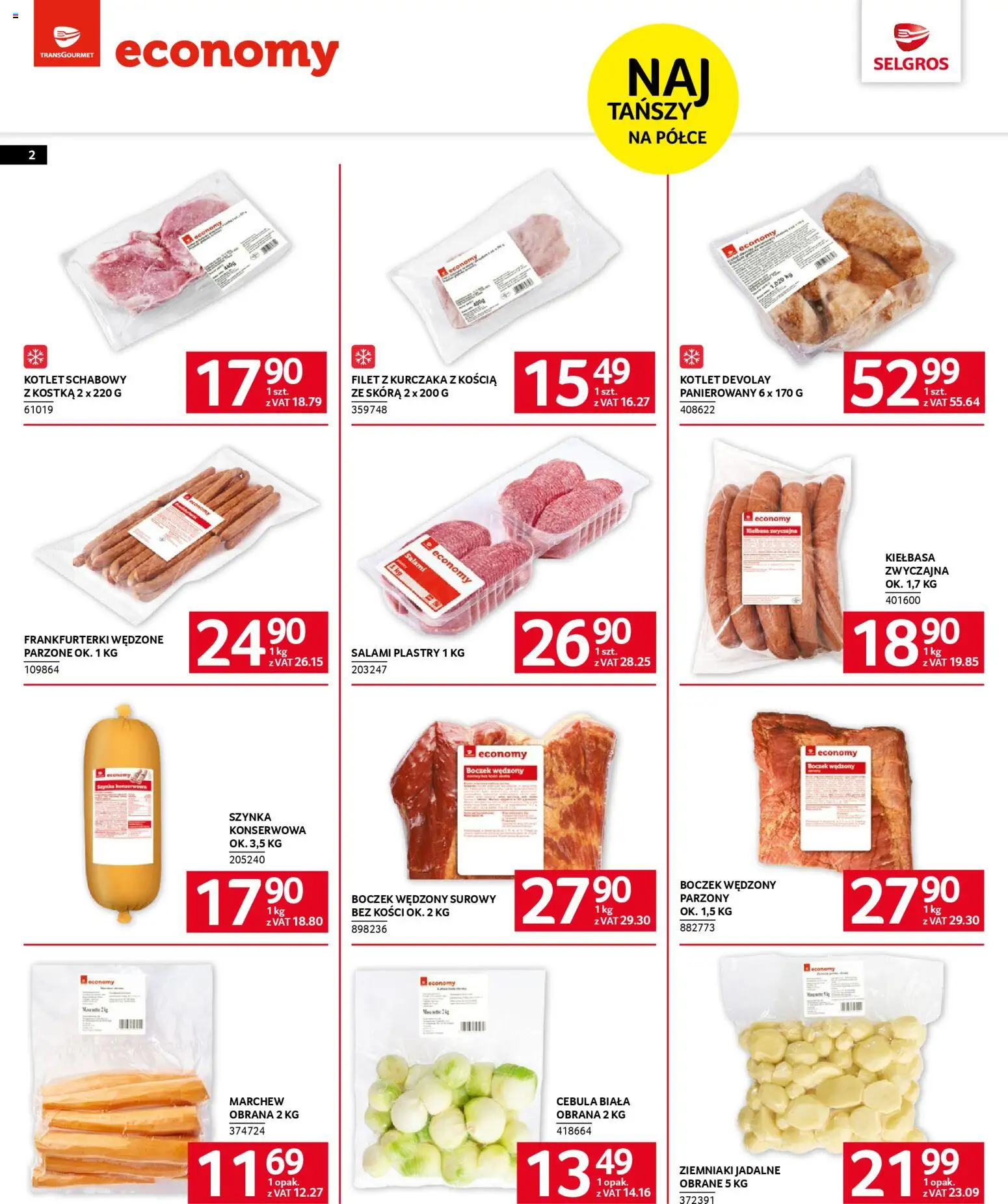 Selgros cash&carry Gazetka - Marki Własne od 06.11.2025 | Strona: 2 | Produkty: Kiełbasa, Frankfurterki, Filet z kurczaka, Boczek wędzony