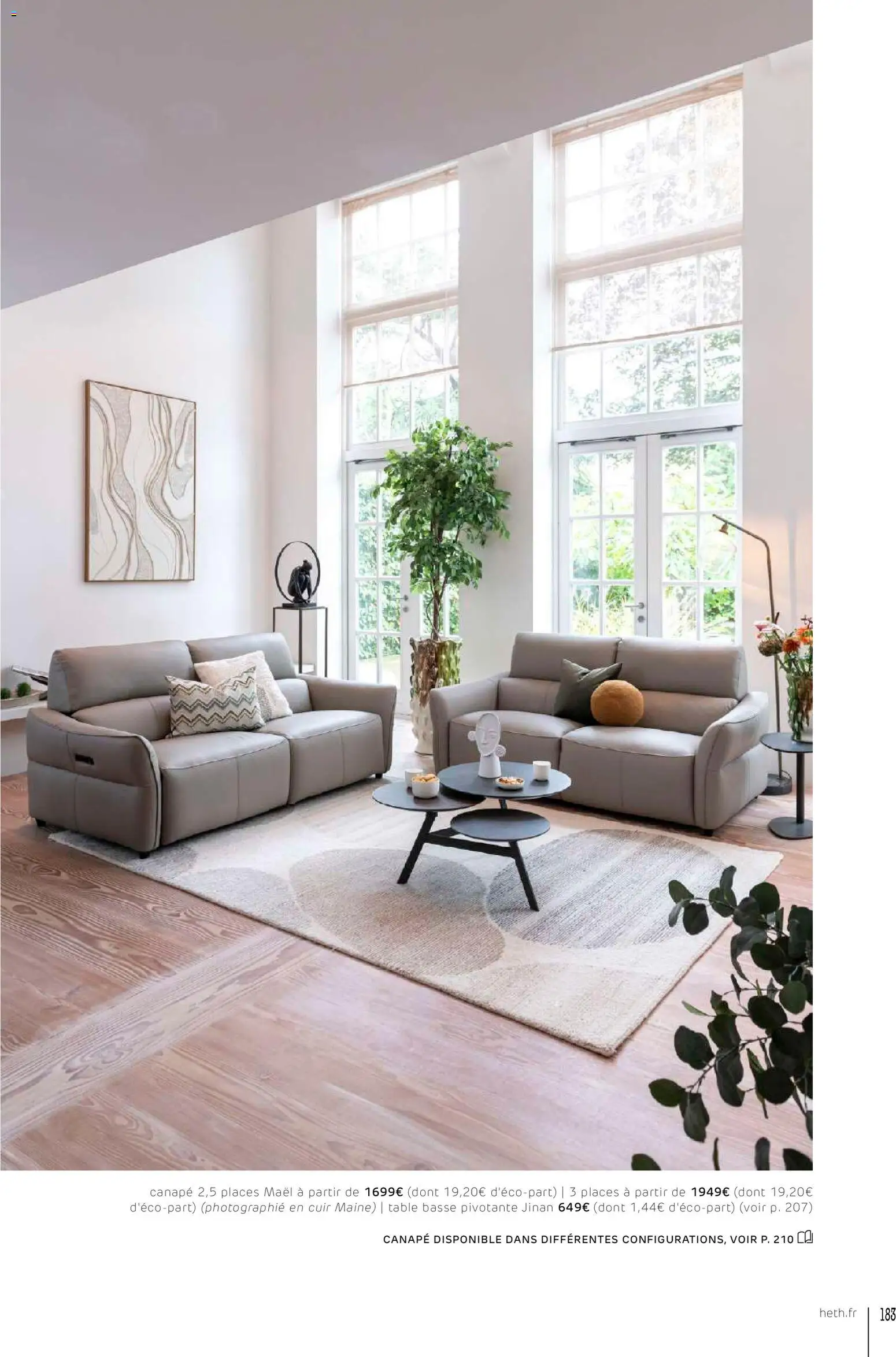 {H1} | Page: 183 | Produits: Canapé, Table basse, Table