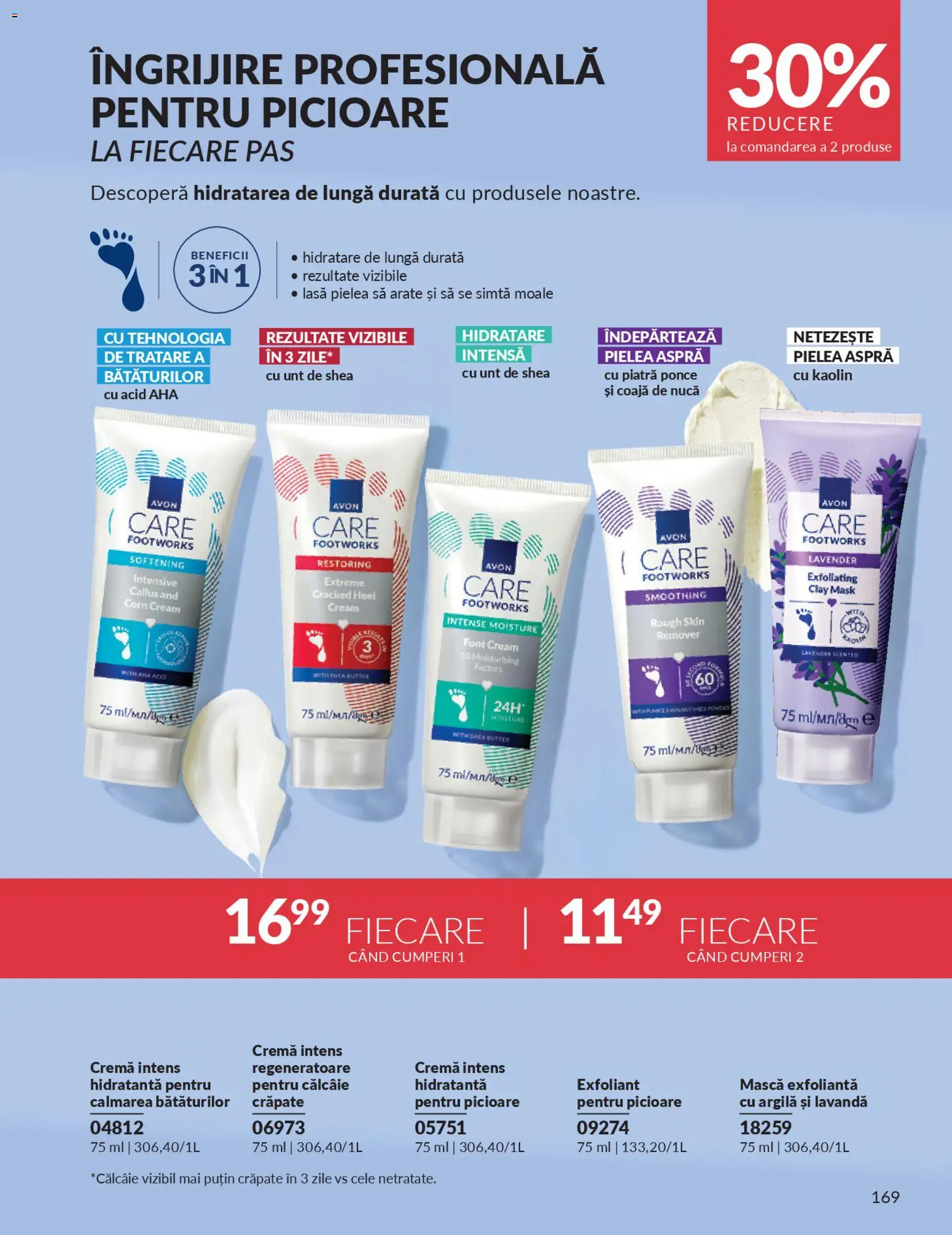 Noul catalog Avon – valabil de la 01.01.2026 | Pagină: 171 | Produse: Exfoliant, Piatră ponce, Unt, Cremă
