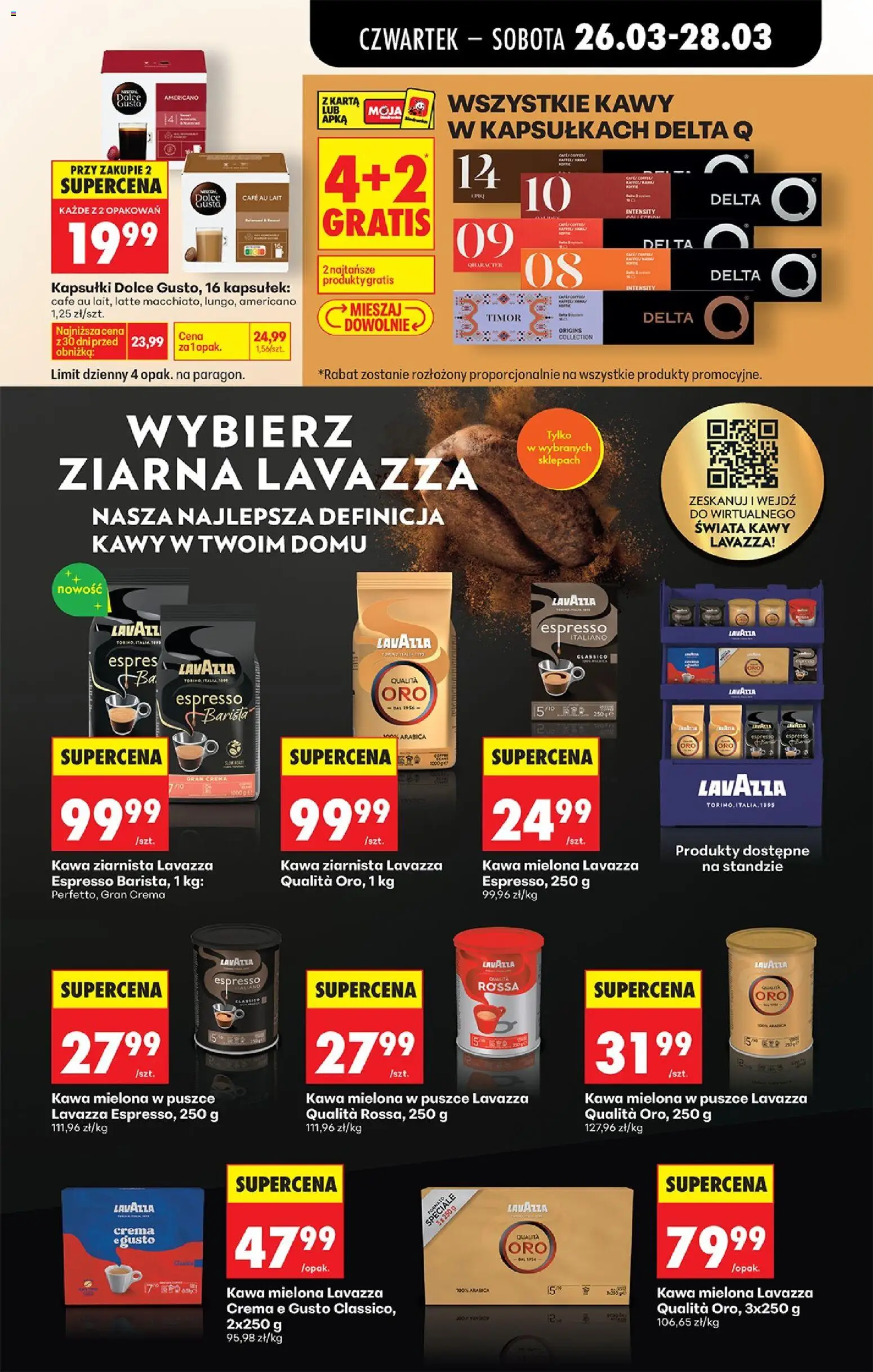 Biedronka gazetka od czwartku od 26.03.2026 | Strona: 65 | Produkty: Karta, Lavazza crema, Lavazza, Dolce Gusto