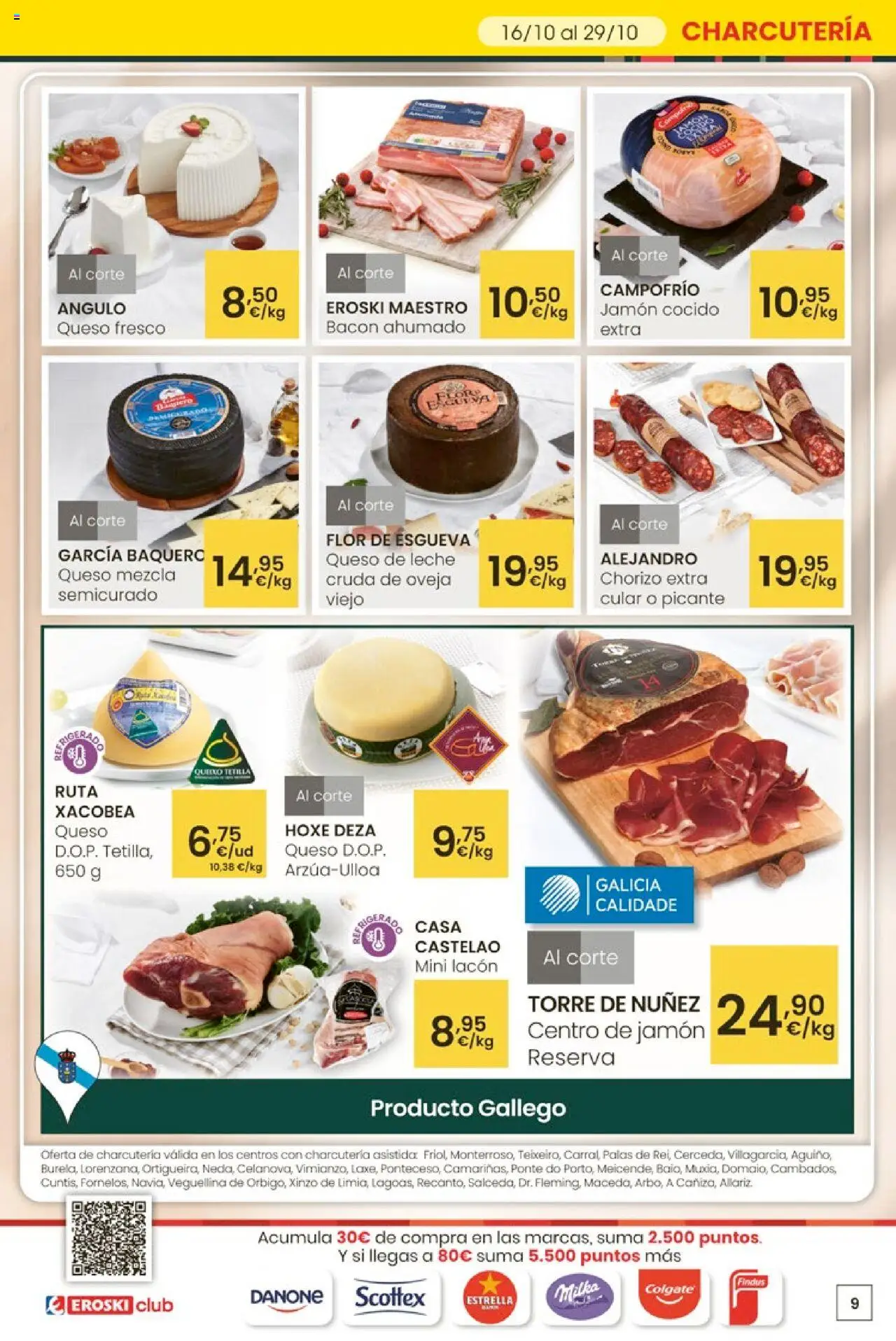 Eroski - Ofertón │ válido desde el 16.10.2025 | Página: 9 | Productos: Leche, Queso, Jamón, Queso fresco