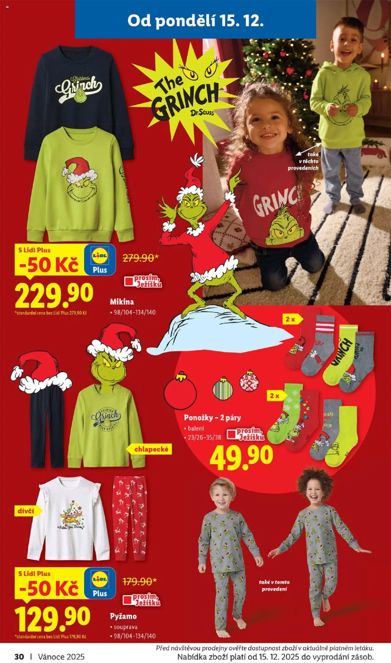 Lidl leták - Veselé Vánoce od 20.10.2025 | Strana: 30 | Produkty: Mikina, Ponožky, Pyžamo