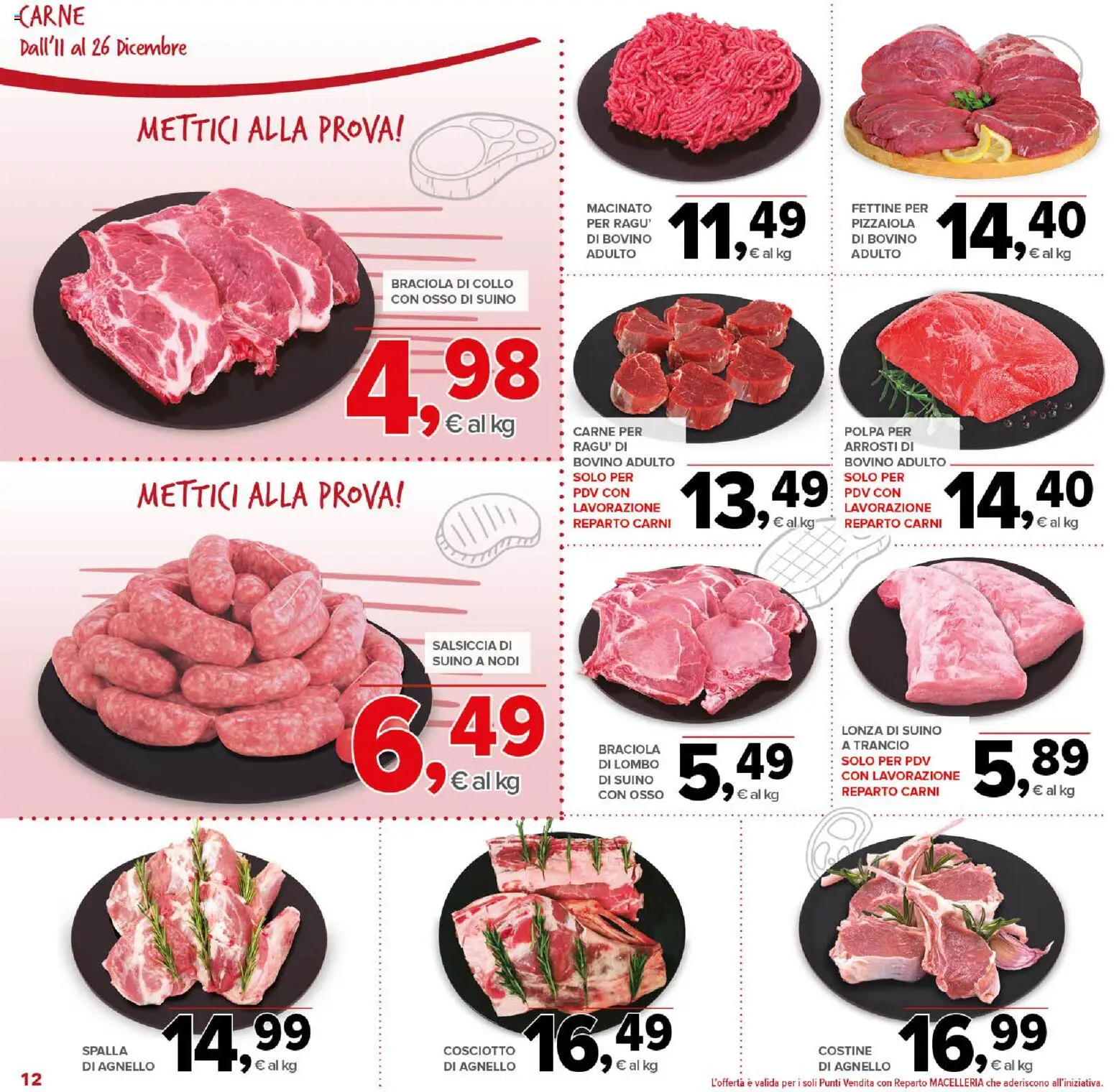 Volantino Todis del 11.12.2025 | Pagina: 12 | Prodotti: Suino, Salsiccia, Agnello, Macinato