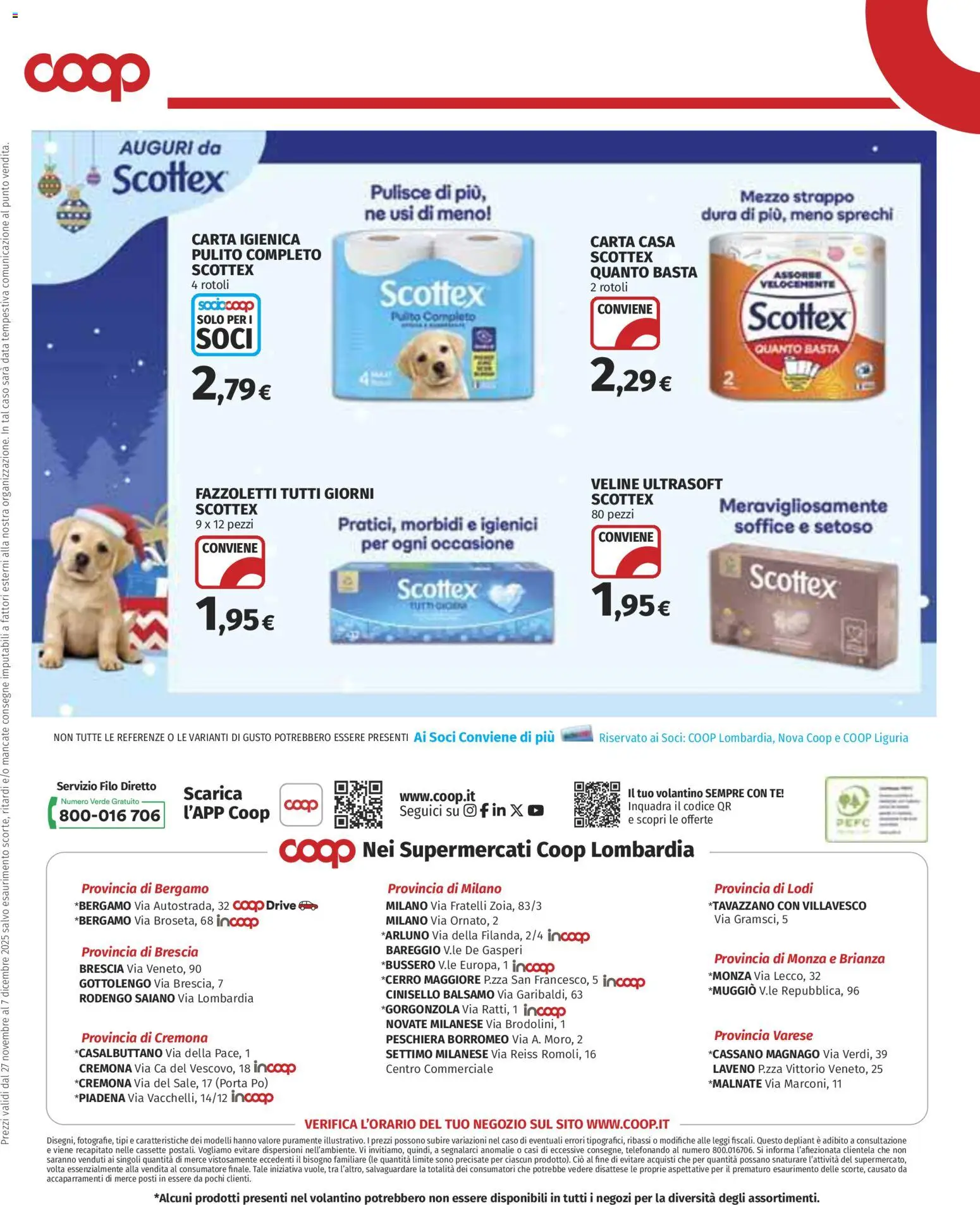 Volantino COOP del 27.11.2025 | Pagina: 17 | Prodotti: Balsamo, Carta igienica, Veline, Tè