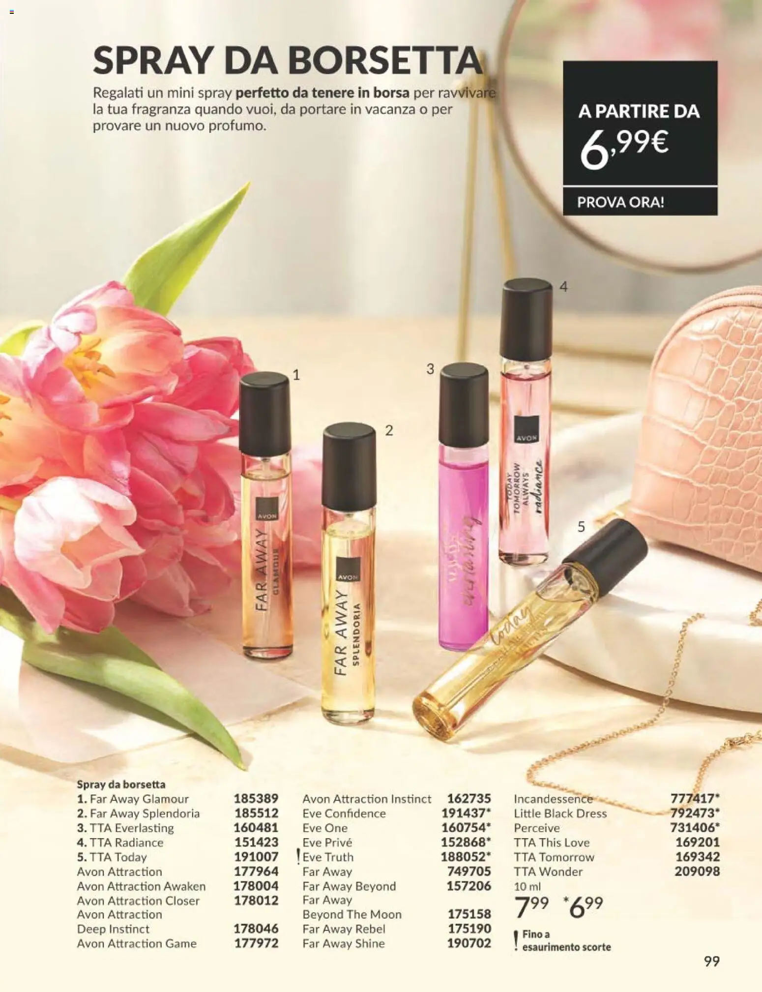 Volantino Avon del 01.03.2026 | Pagina: 99 | Prodotti: Borsetta, The, Borsa, Fragranza