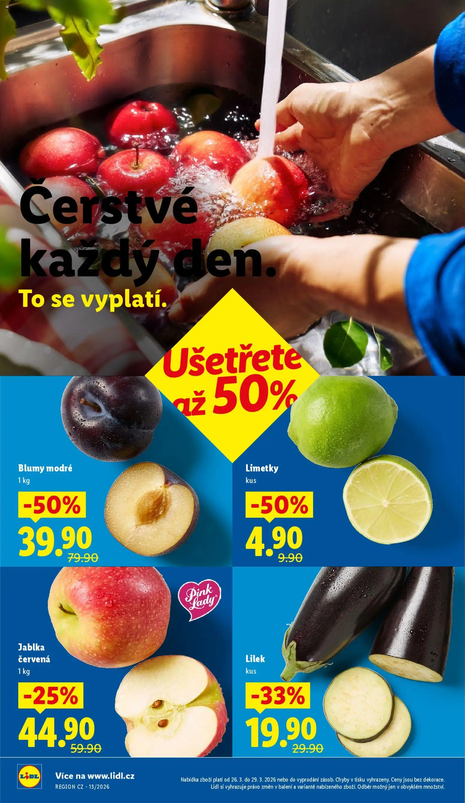 Lidl leták od 26.03.2026 | Strana: 10 | Produkty: Jablka, Lilek, Limetky, Pink Lady