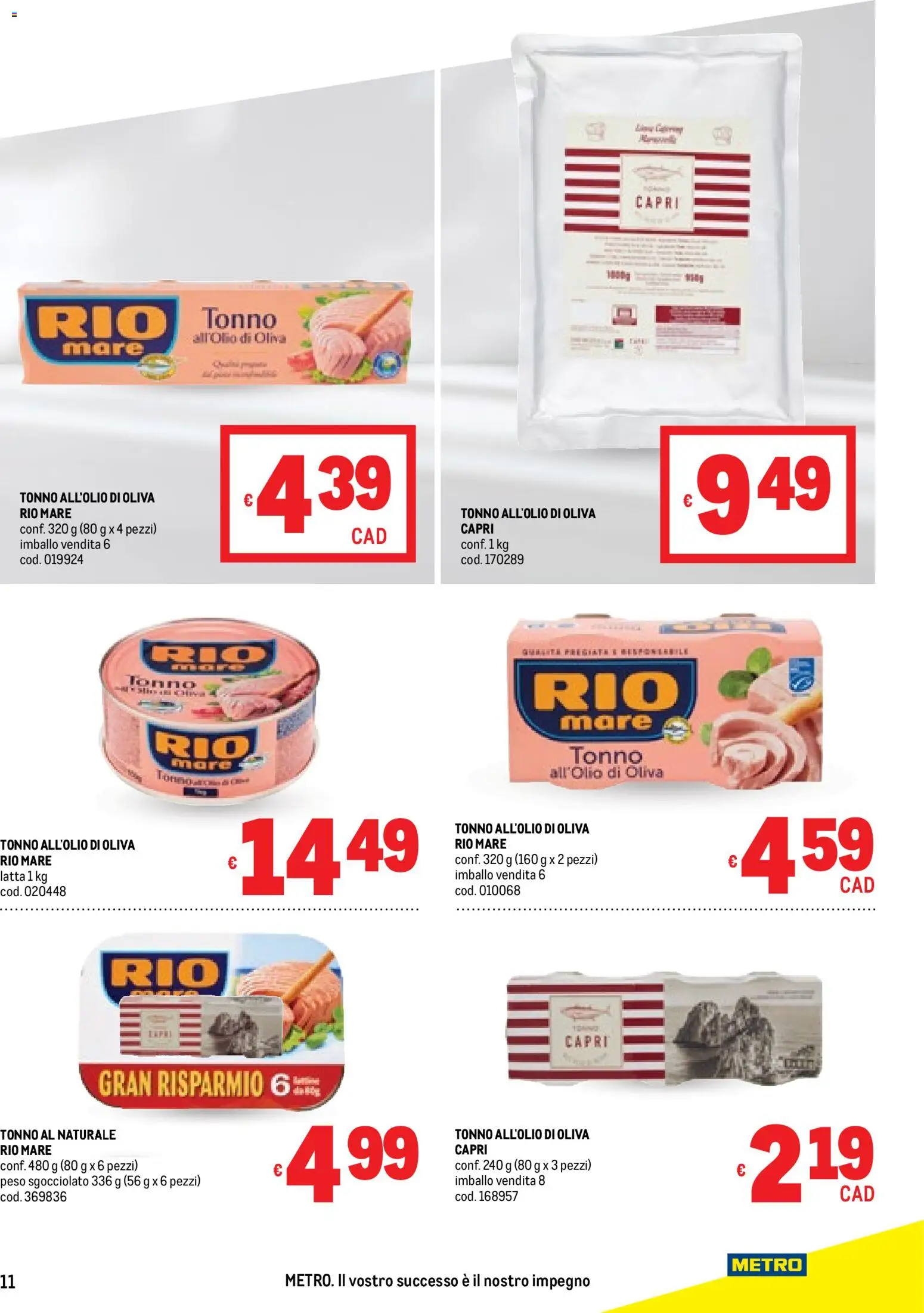 Volantino Metro del 22.01.2026 | Pagina: 11 | Prodotti: Olio, Tonno, Tonno al naturale, Olio di Oliva