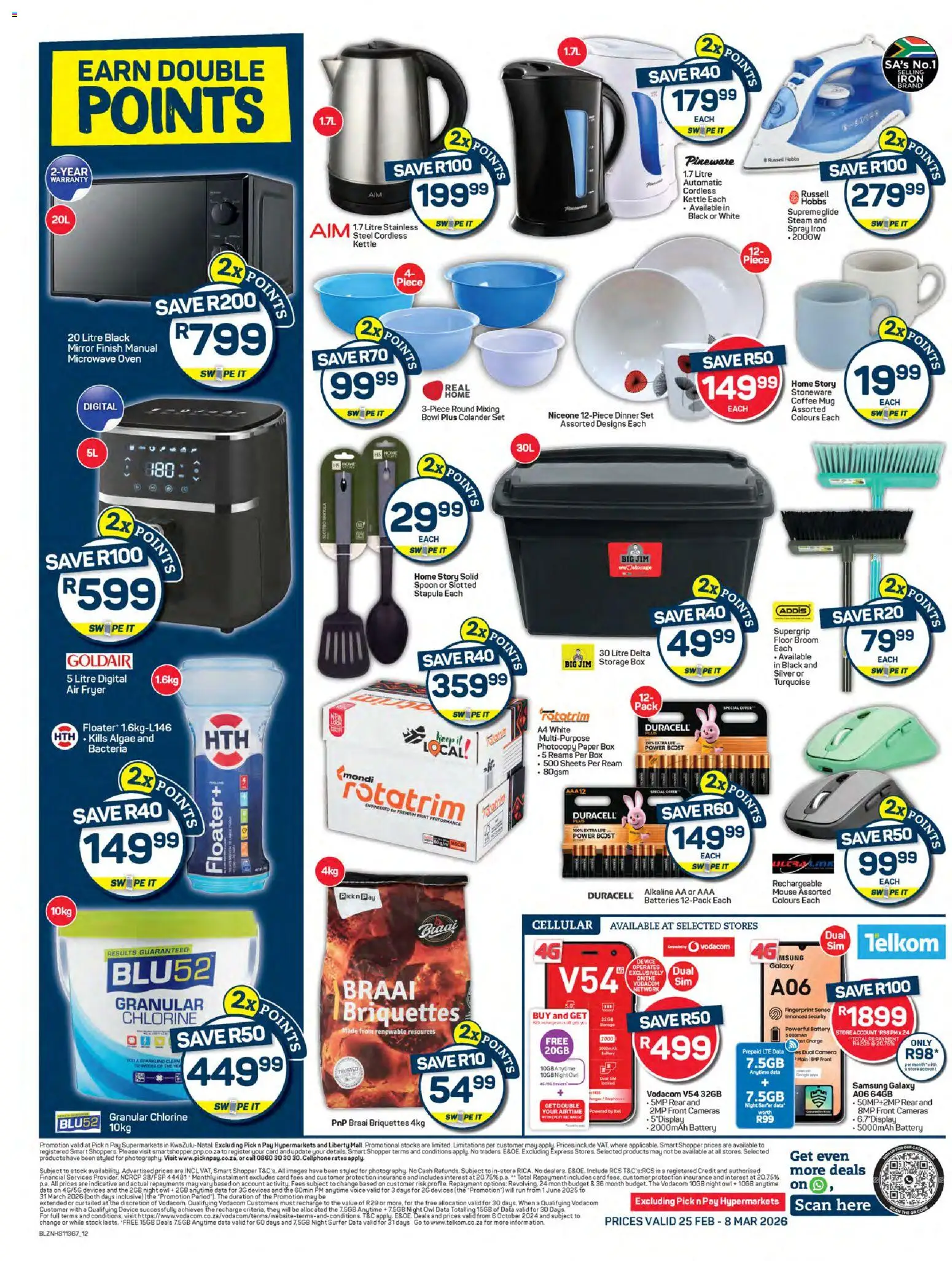 New Pick n Pay catalogue – valid from 25.02.2026 | Page: 12 | Products: Camera, Microwave oven, Iron, Microwave