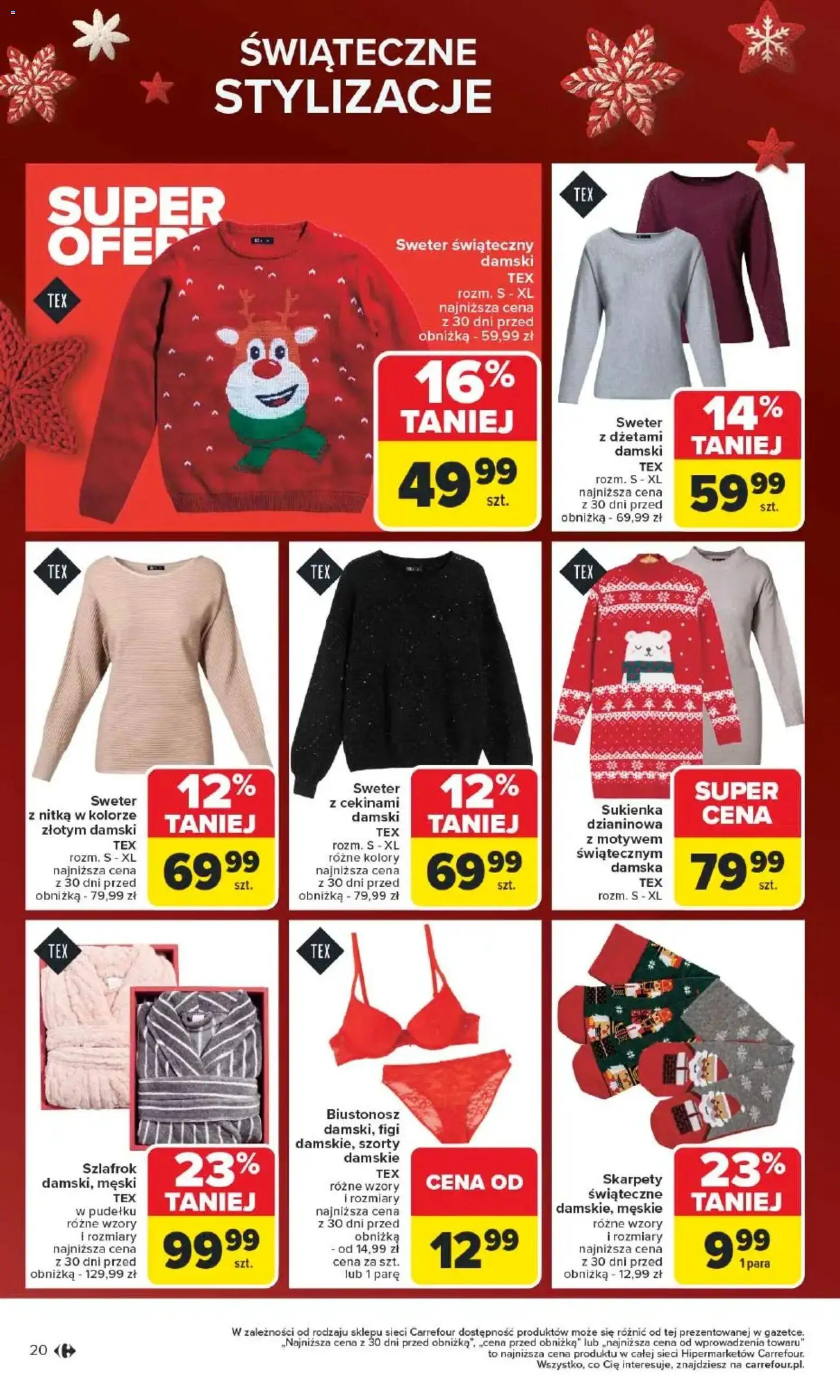 Carrefour Gazetka - Święta spełnionych marzeń od 10.11.2025 | Strona: 21 | Produkty: Szorty, Sweter, Biustonosz, Skarpety