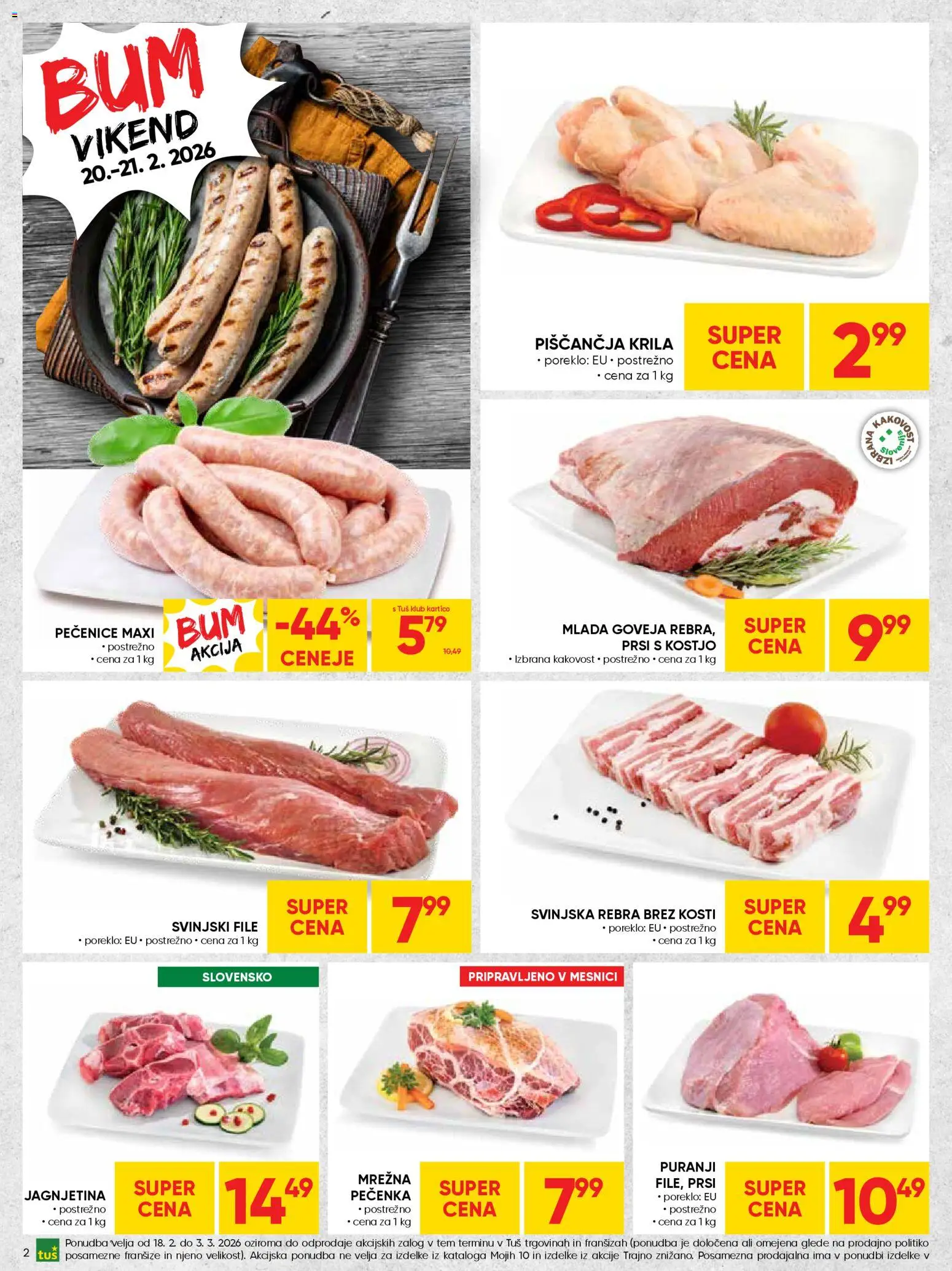 Novi Tuš katalog ponudbe – veljaven od 18.02.2026 | Stran: 2 | Izdelki: Piščančja krila