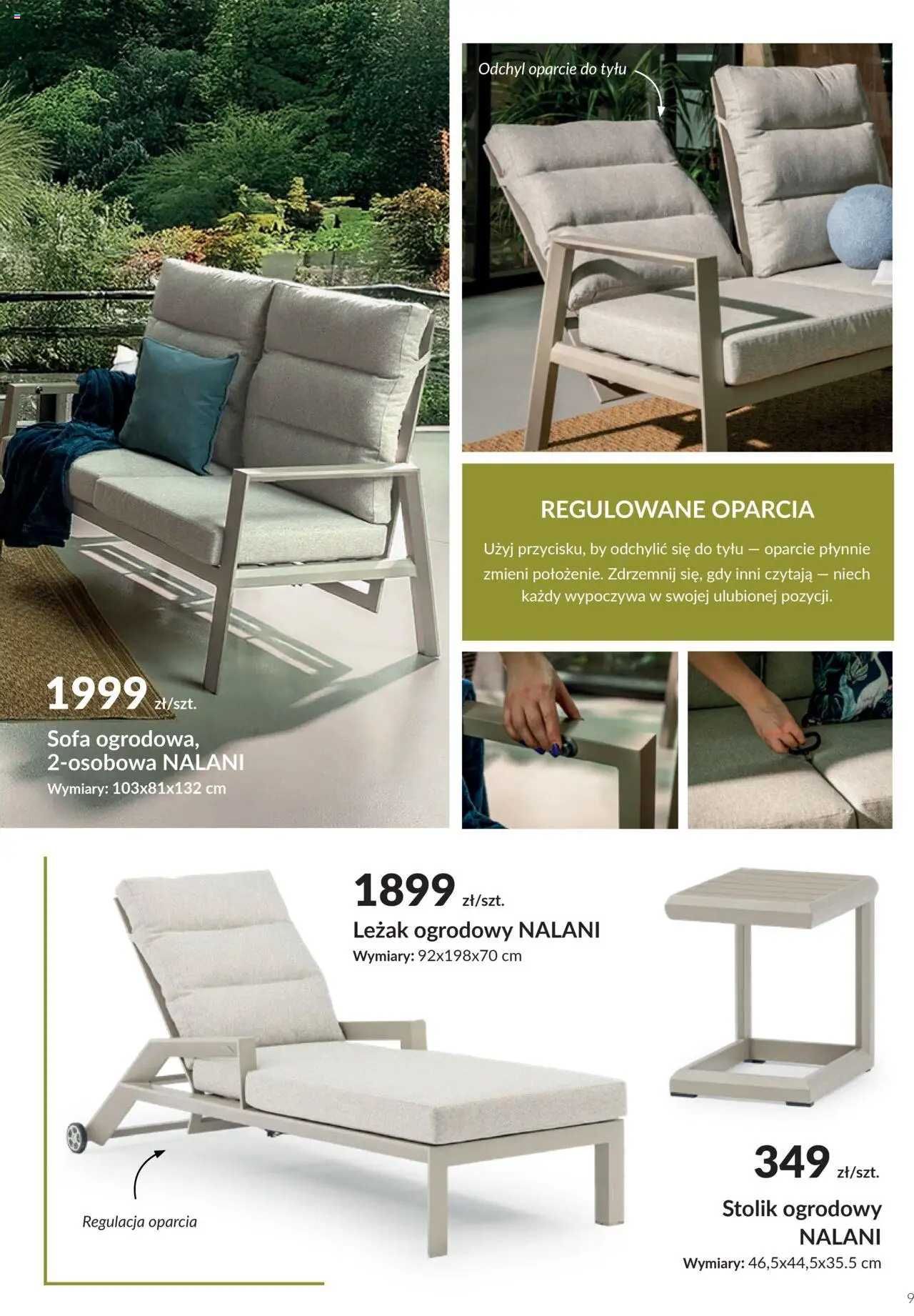 Salony Agata Gazetka - Ogród od 26.05.2025 | Strona: 9 | Produkty: Sofa, Leżak, Leżak ogrodowy