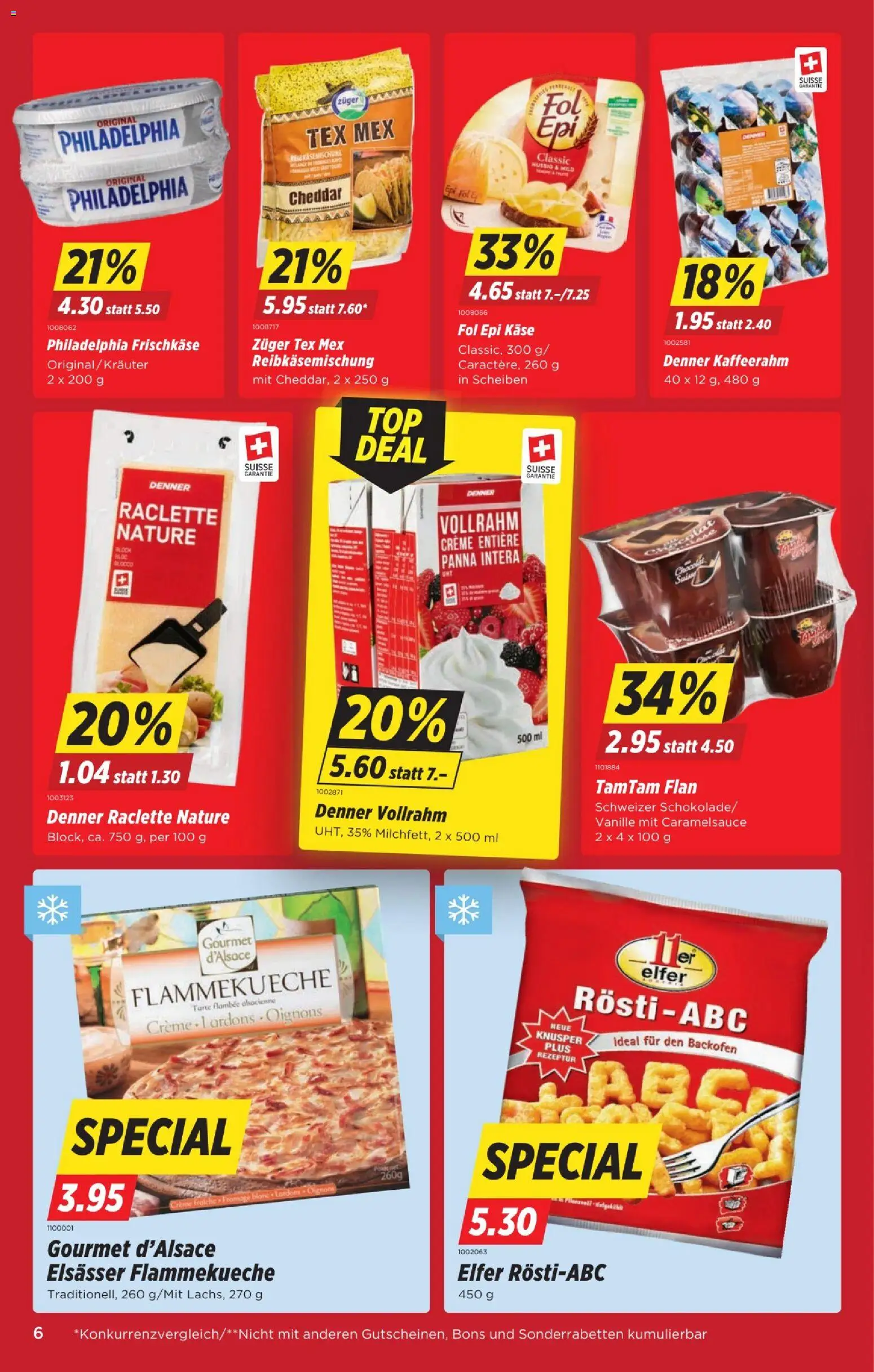 Denner Aktionen – gültig ab 20.01.2026 | Seite: 6 | Produkte: Käse, Backofen, Raclette, Creme
