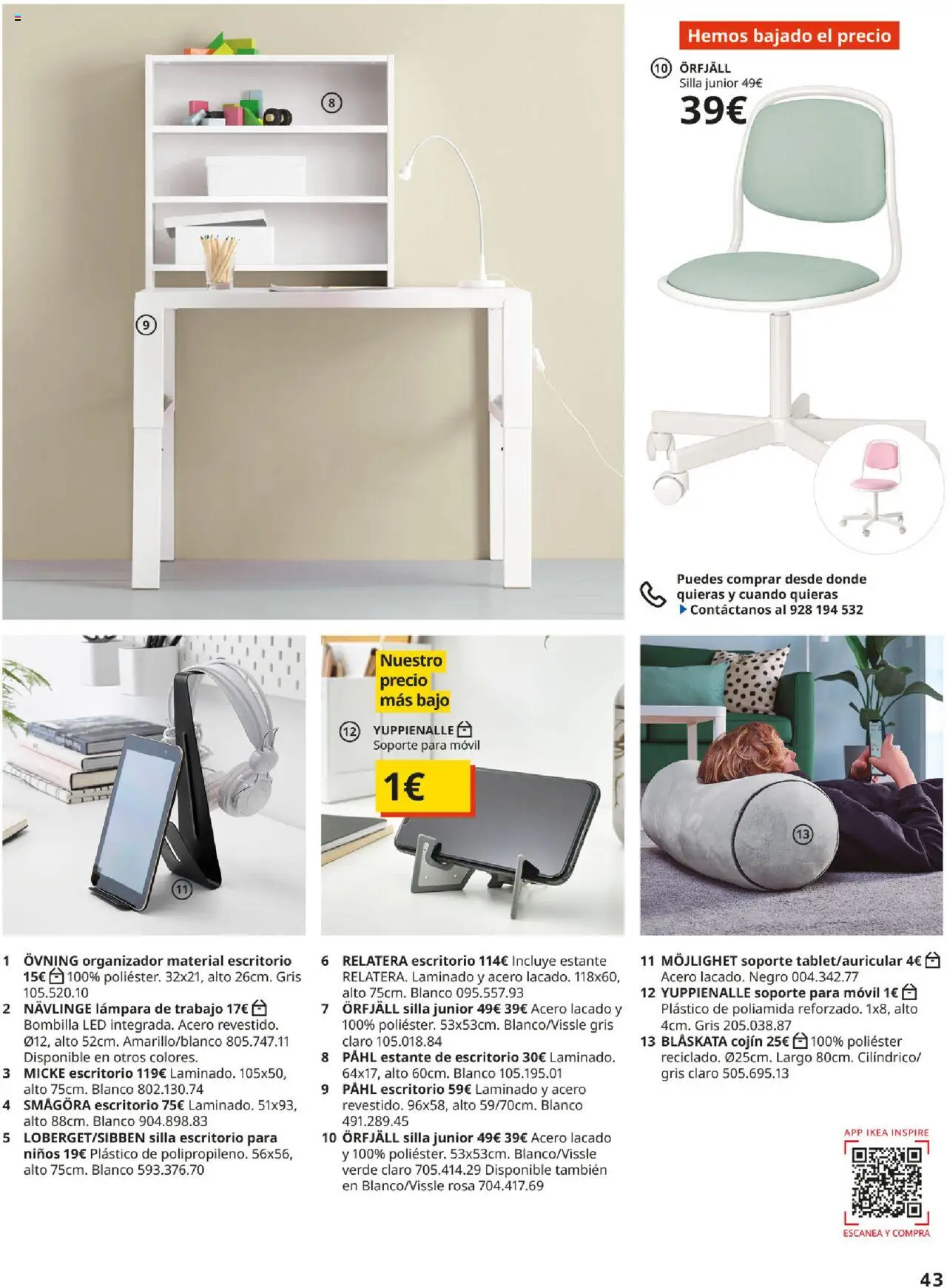 Catálogo IKEA y los niños │ válido desde el 01.09.2025 | Página: 43 | Productos: Organizador, Cojín, Estante, Lámpara