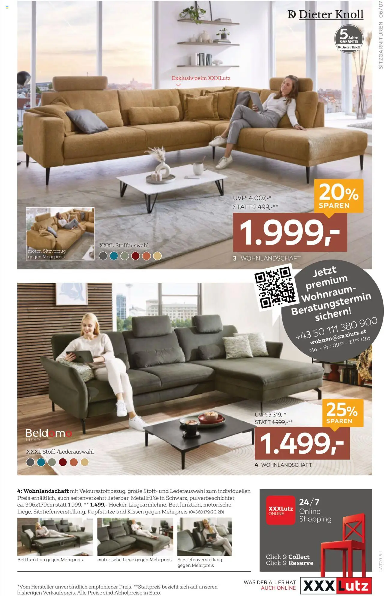 XXXLutz Polstermöbel gültig ab 26.08.2025 | Seite: 7 | Produkte: Uhr, Kissen