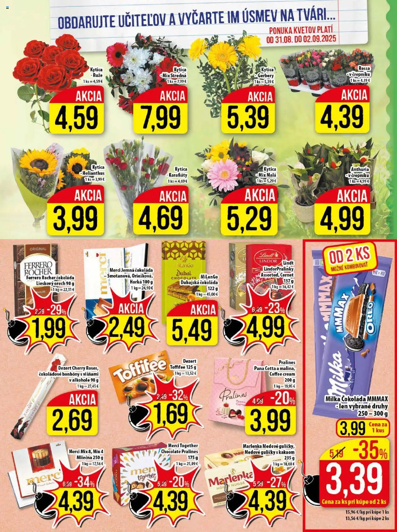 Klas leták │ platný od 25.08.2025 | Strana: 9 | Produkty: Čokoláda, Milka, Ruže, Ferrero Rocher