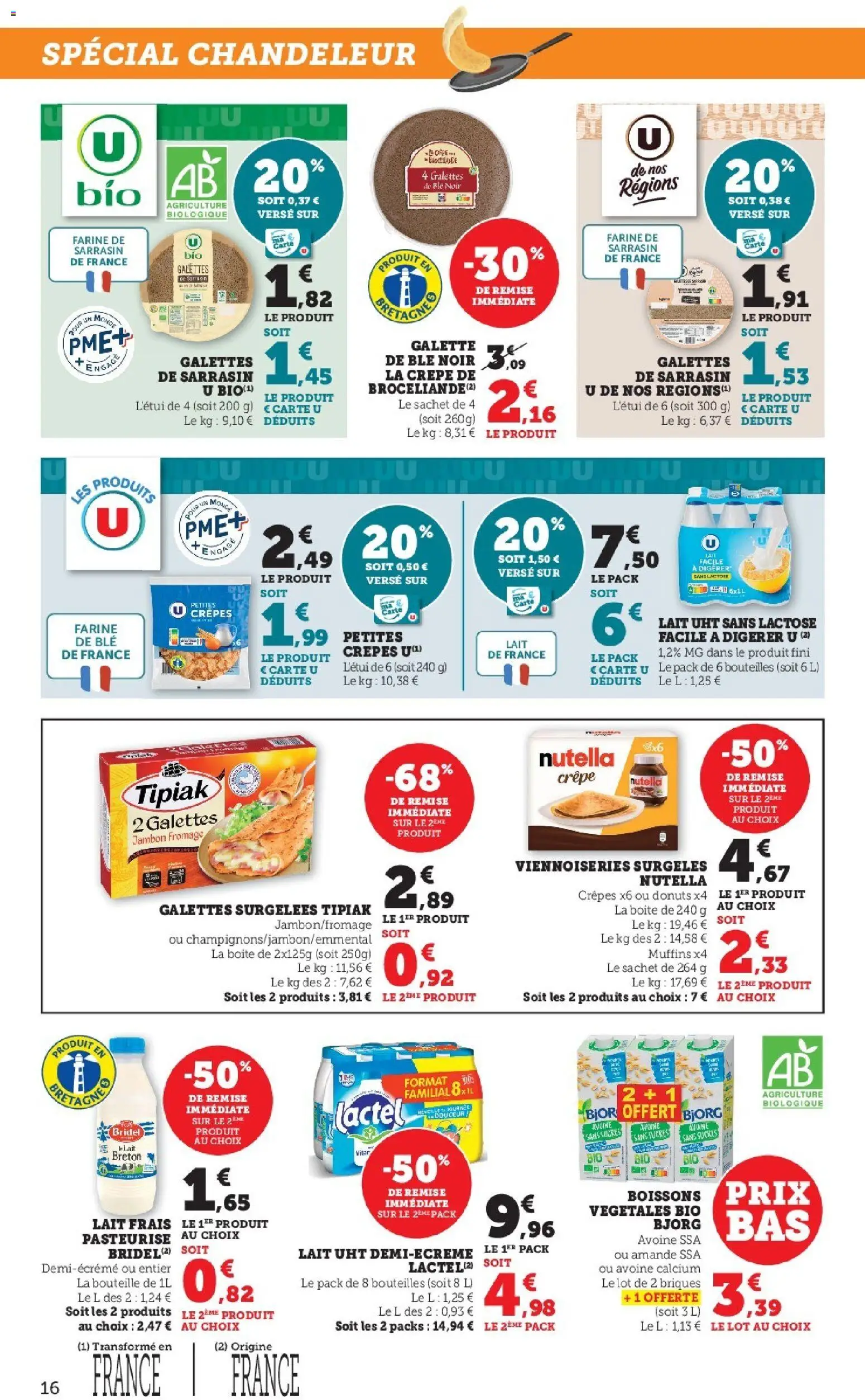 {H1} | Page: 16 | Produits: Muffins, Farine, Lait, Jambon