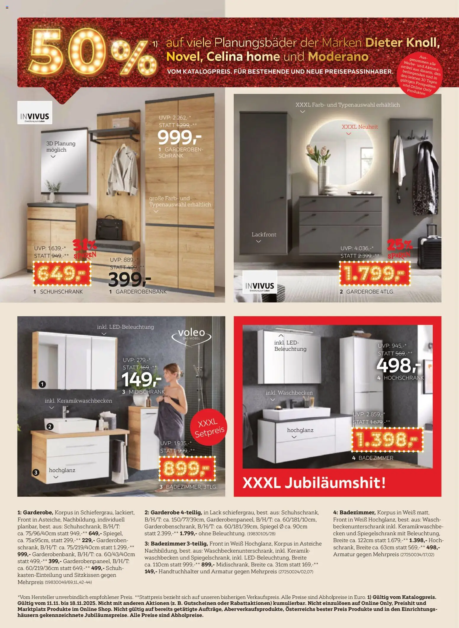XXXLutz Jubiläums - Joker gültig ab 11.11.2025 | Seite: 10 | Produkte: Schrank, Waschbecken, Spiegel