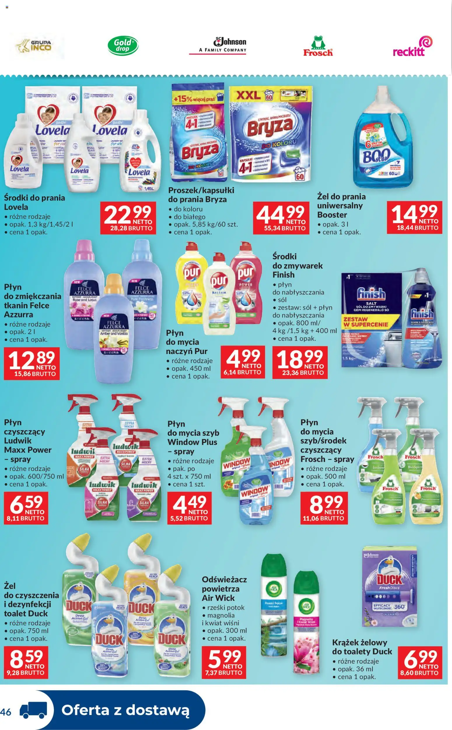 Makro gazetka - Dystrybucja do sklepów od 14.04.2026 | Strona: 46 | Produkty: Odświeżacz, Sól do zmywarki, Finish, Lovela