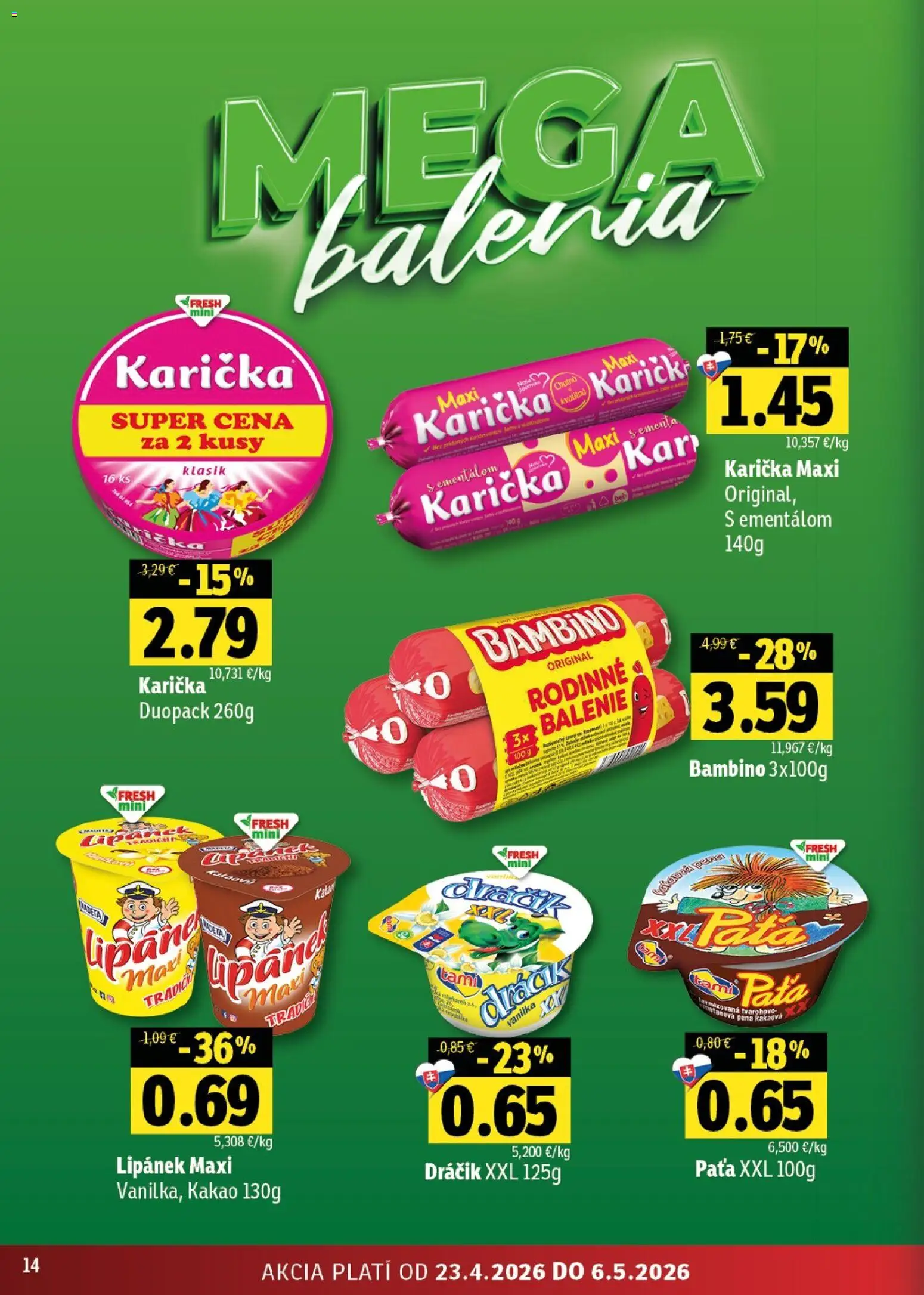 Nové Fresh akcie – leták je platný od 23.04.2026 | Strana: 14