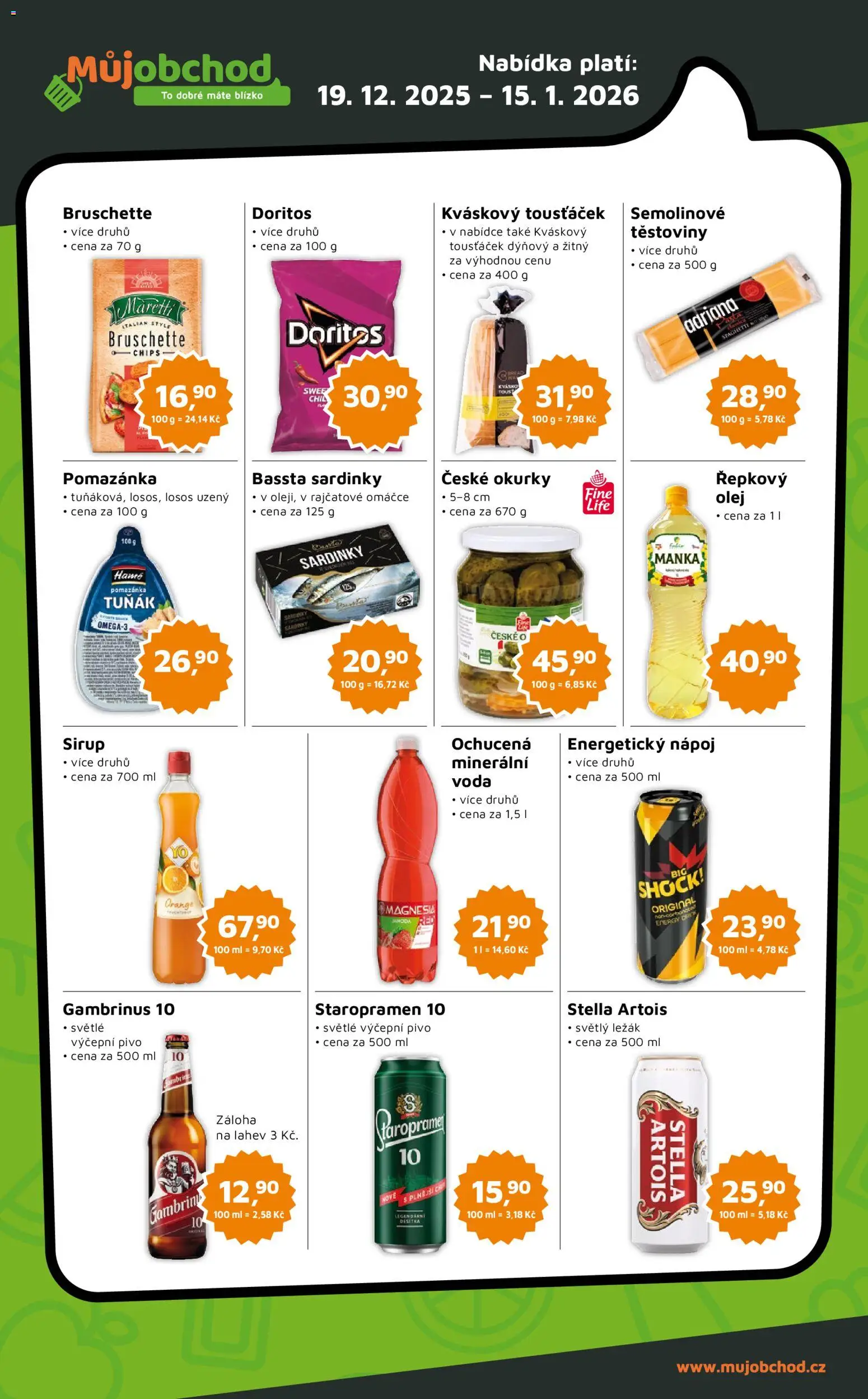 Můj obchod leták - Brand od 19.12.2025 | Strana: 3 | Produkty: Tuňák, Staropramen 10, Losos, Doritos
