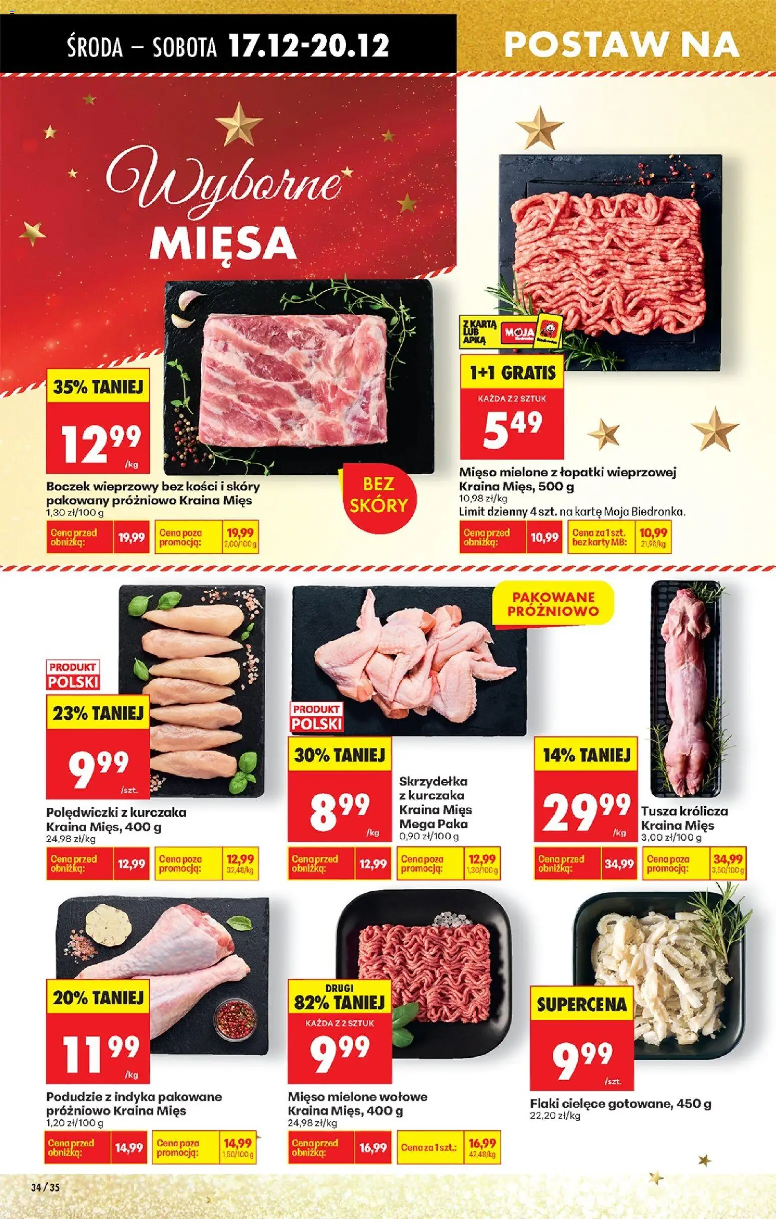 Biedronka gazetka - Oferta w tym tygodniu od 17.12.2025 | Strona: 42 | Produkty: Karta, Skrzydełka z kurczaka, Boczek wieprzowy, Boczek