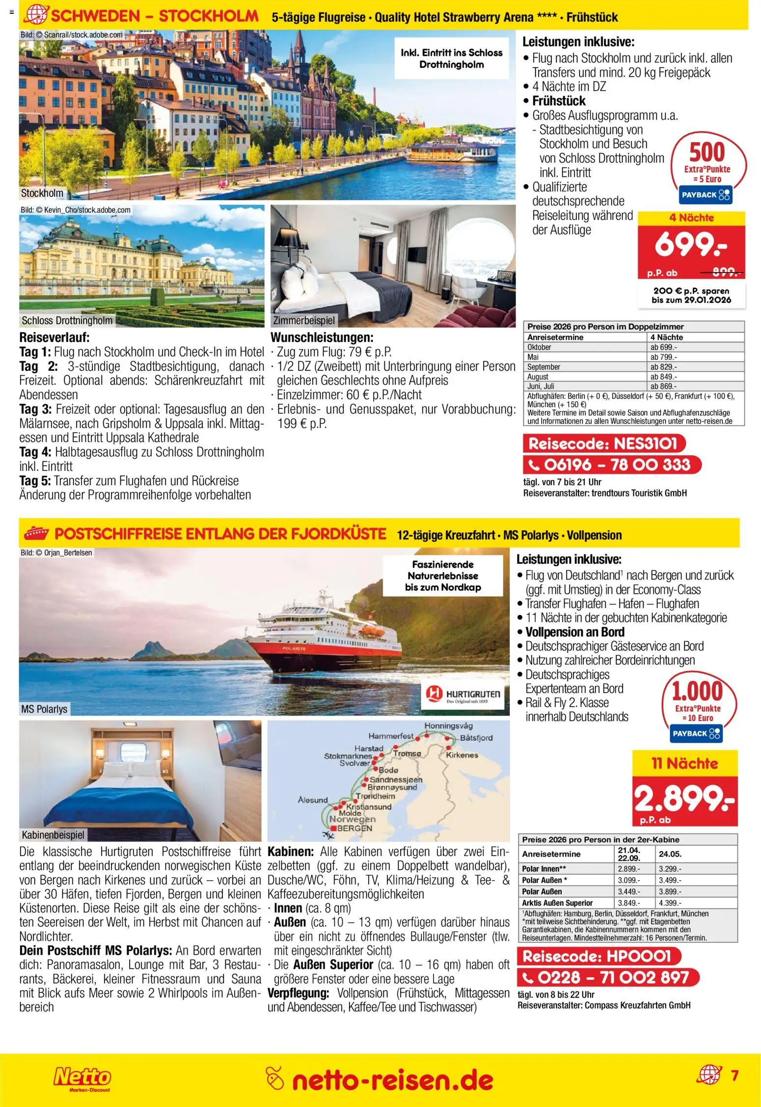 Netto Reisen Prospekt 	 – gültig ab 29.12.2025 | Seite: 7 | Produkte: Doppelbett, Tee, Uhr