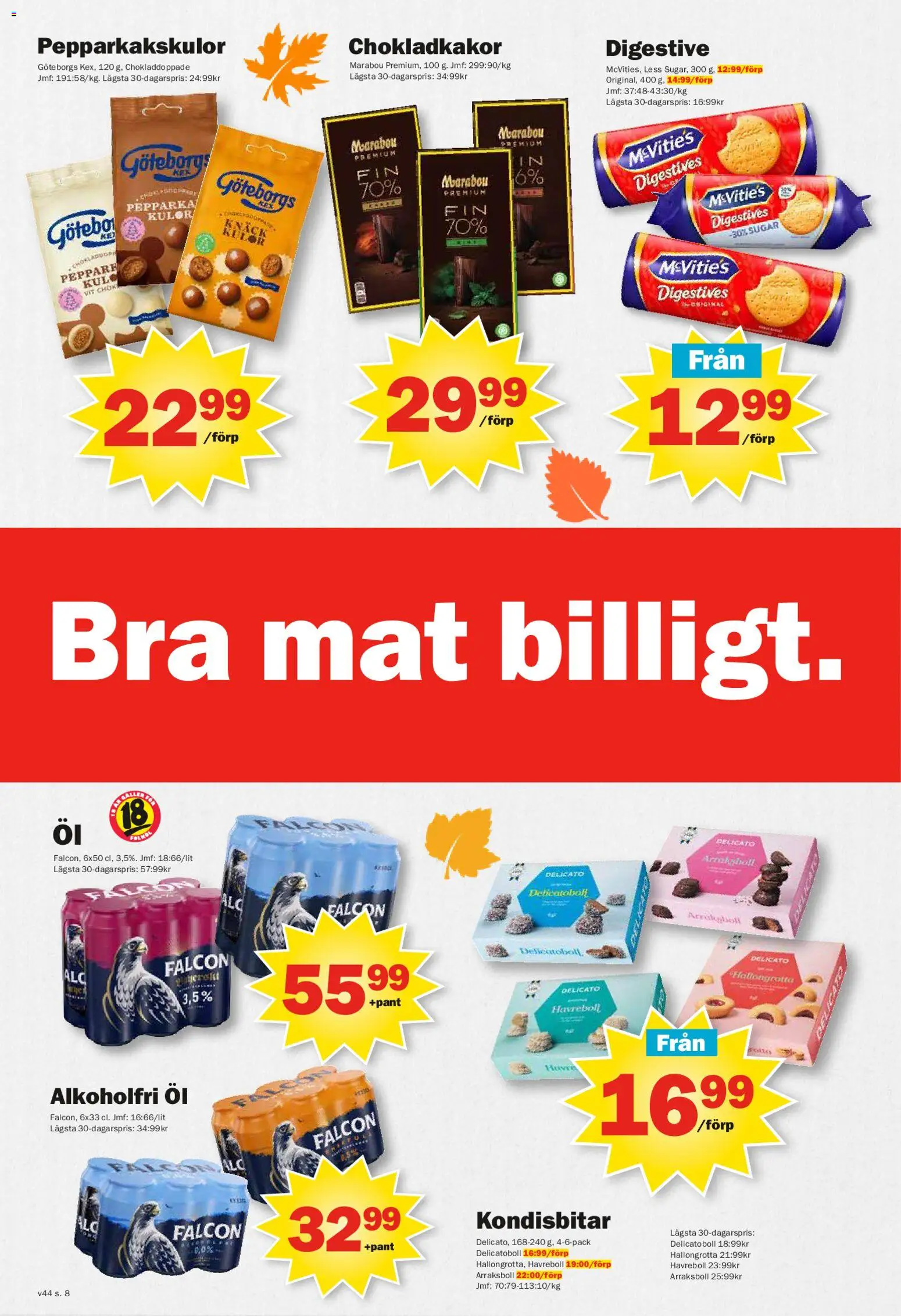 Pekås reklamblad aktuell från 27.10.2025 | Sida: 8 | Produkter: Digestive, Öl