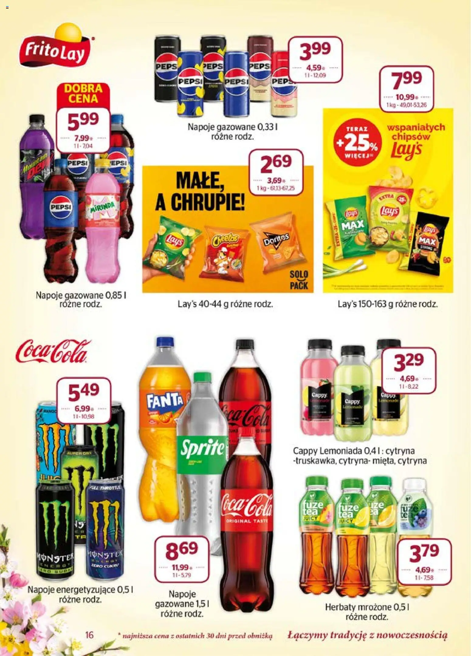 Społem gazetka od 01.04.2026 | Strona: 16 | Produkty: Cytryna, Pepsi, Sprite, Lays