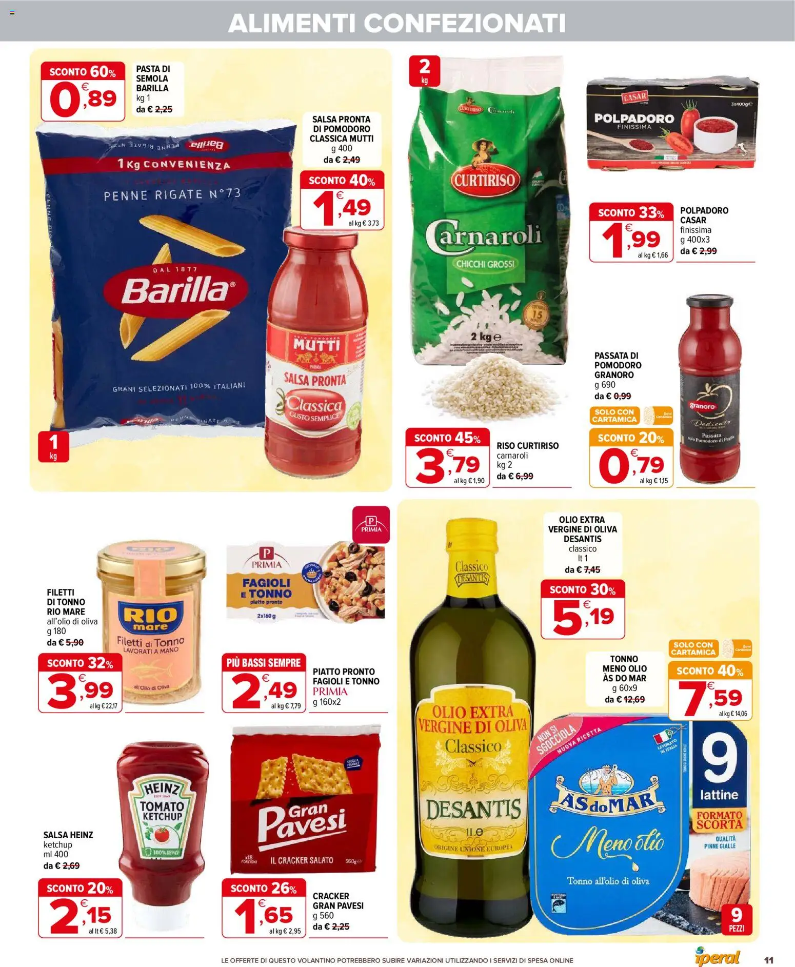 Volantino Iperal del 18.02.2026 | Pagina: 11 | Prodotti: Riso, Pasta, Tonno, Piatto