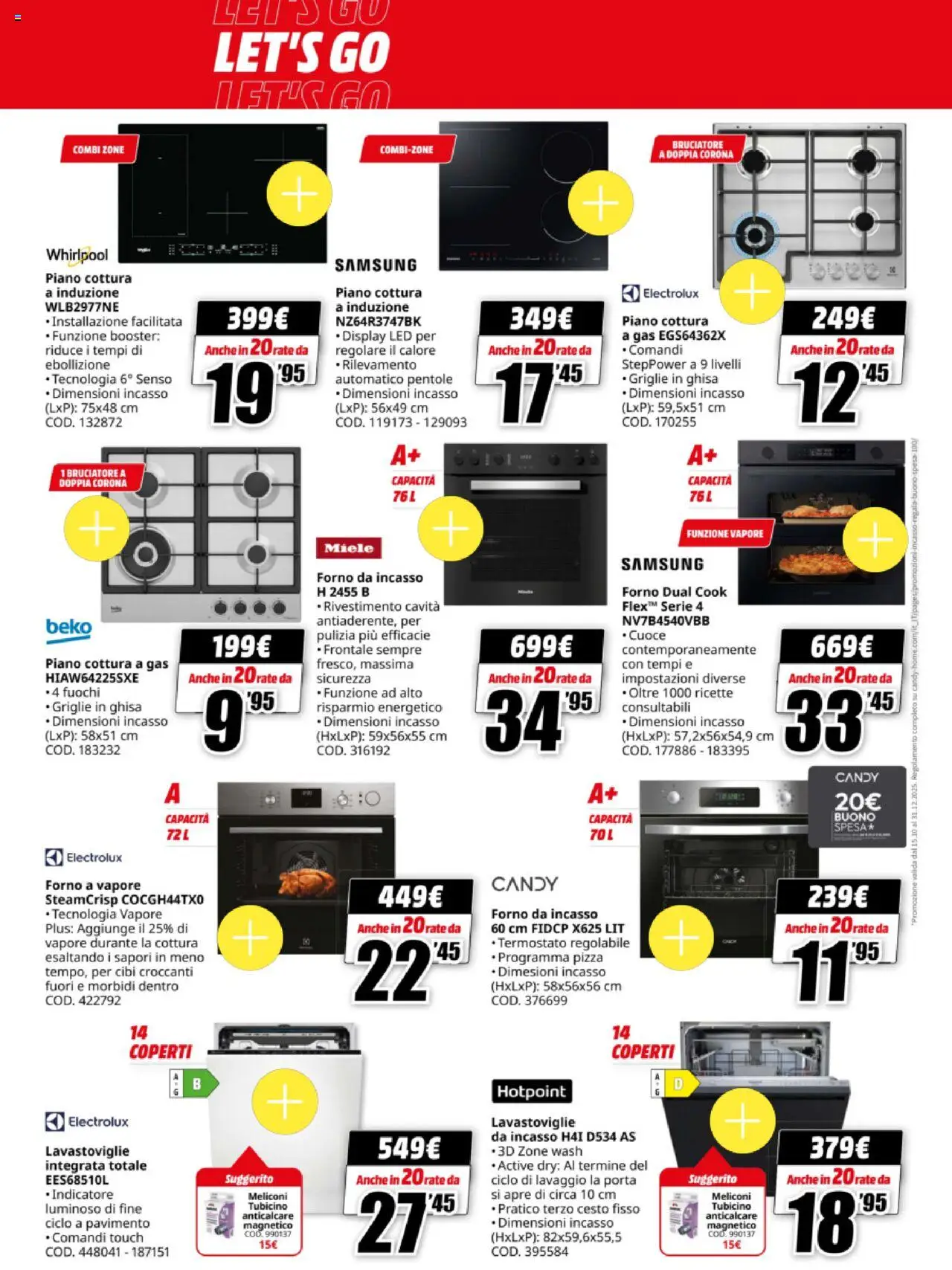 Volantino Media World del 13.10.2025 | Pagina: 29 | Prodotti: Pizza, Pavimento, Piano cottura, Samsung