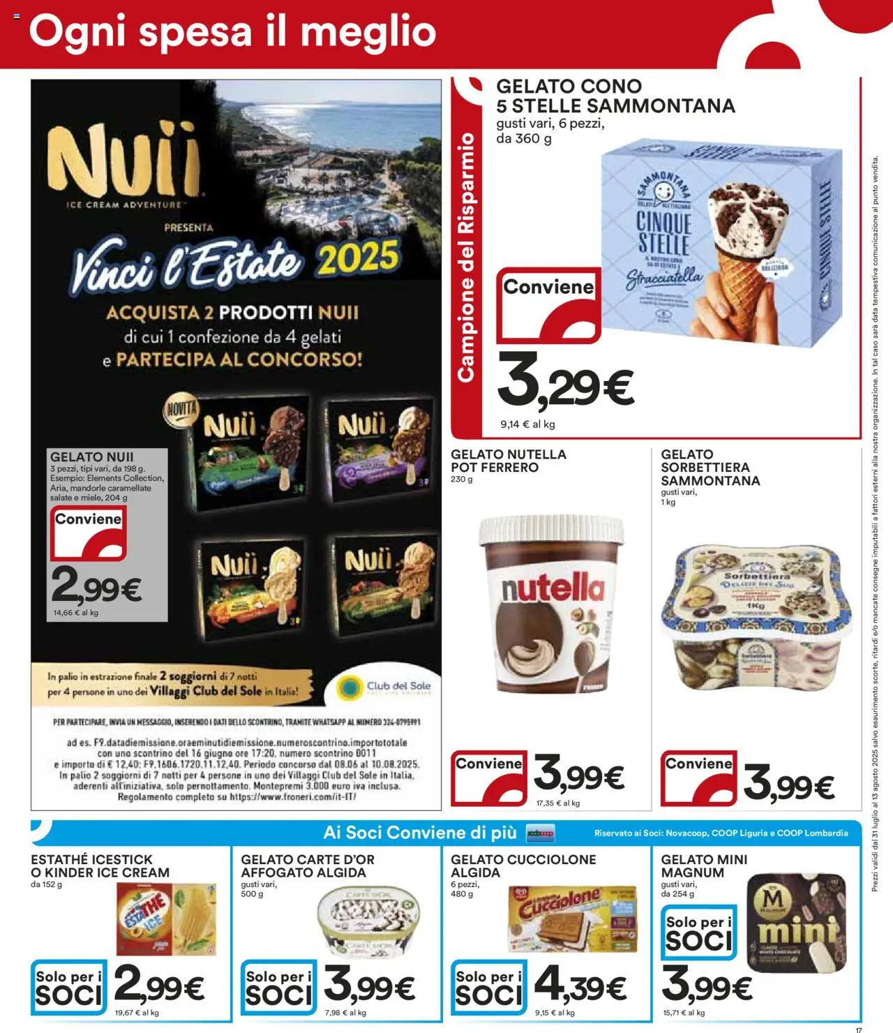 Volantino Ipercoop del 31.07.2025 | Pagina: 17 | Prodotti: Mandorle, Nutella, Data, Stracciatella