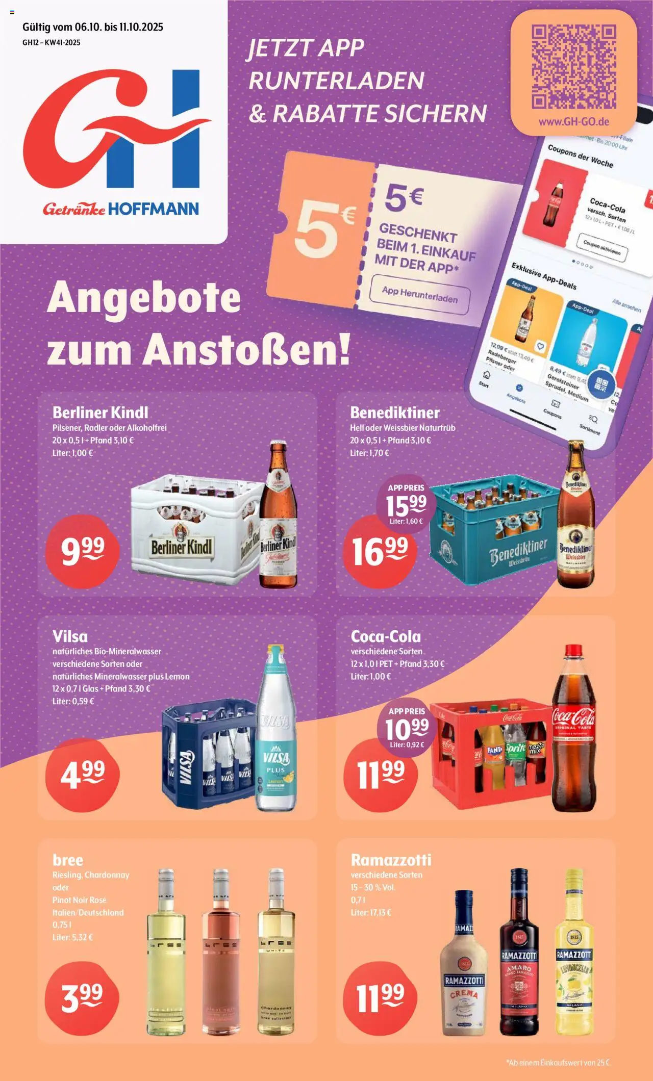 Getränke Hoffmann - Brandenburg – gültig ab 06.10.2025 | Seite: 1 | Produkte: Sprite, Cola, Bree, Radeberger pilsner