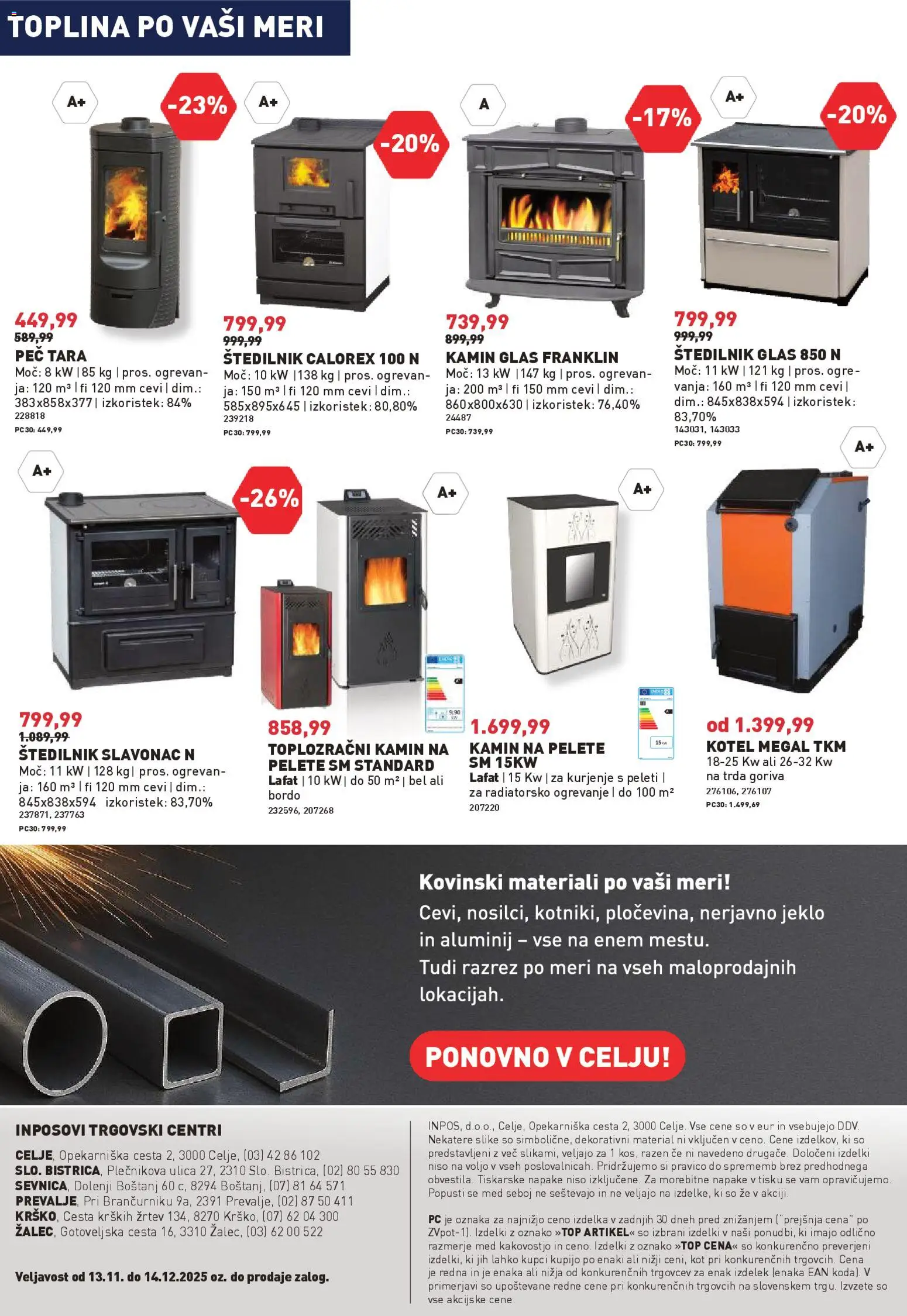Novi Inpos katalog ponudbe – veljaven od 13.11.2025 | Stran: 28 | Izdelki: Štedilnik