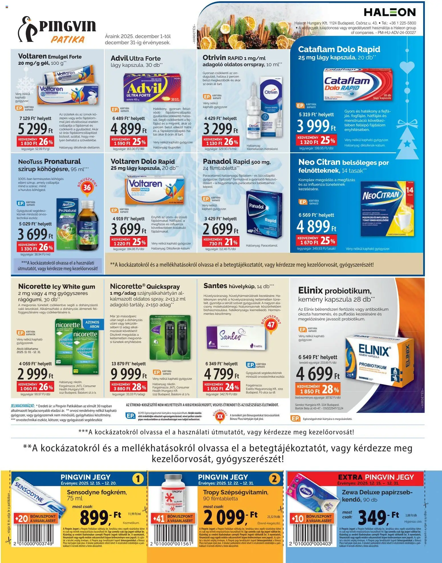 Pingvin Patika akciós ujság - amely érvényes a következő dátumtól: 01.12.2025 | Oldal: 5 | Termékek: Fellépő, Fogkrém